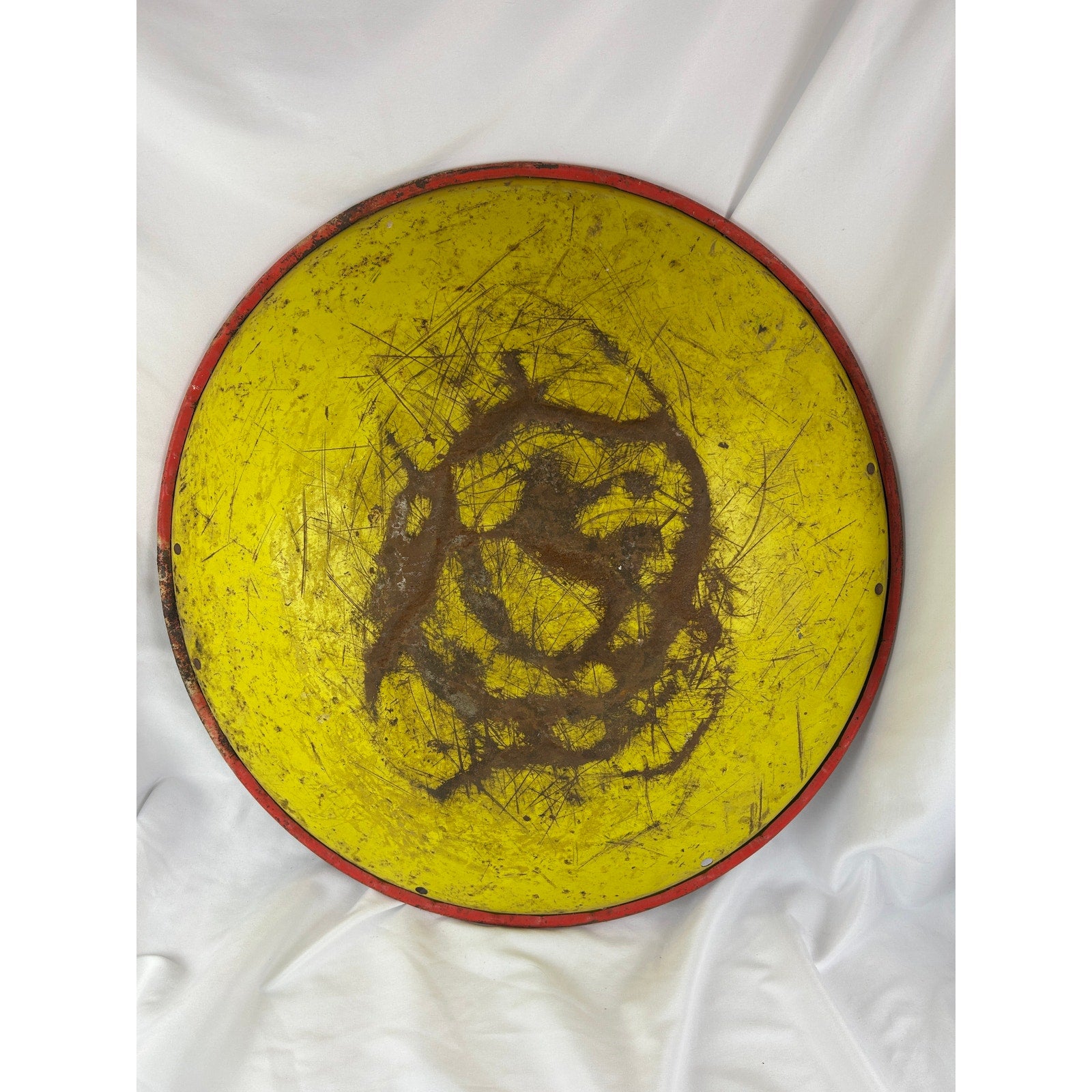 Vintage Garton Toy Snow Flake Saucer Sled Metal Red USA Winter