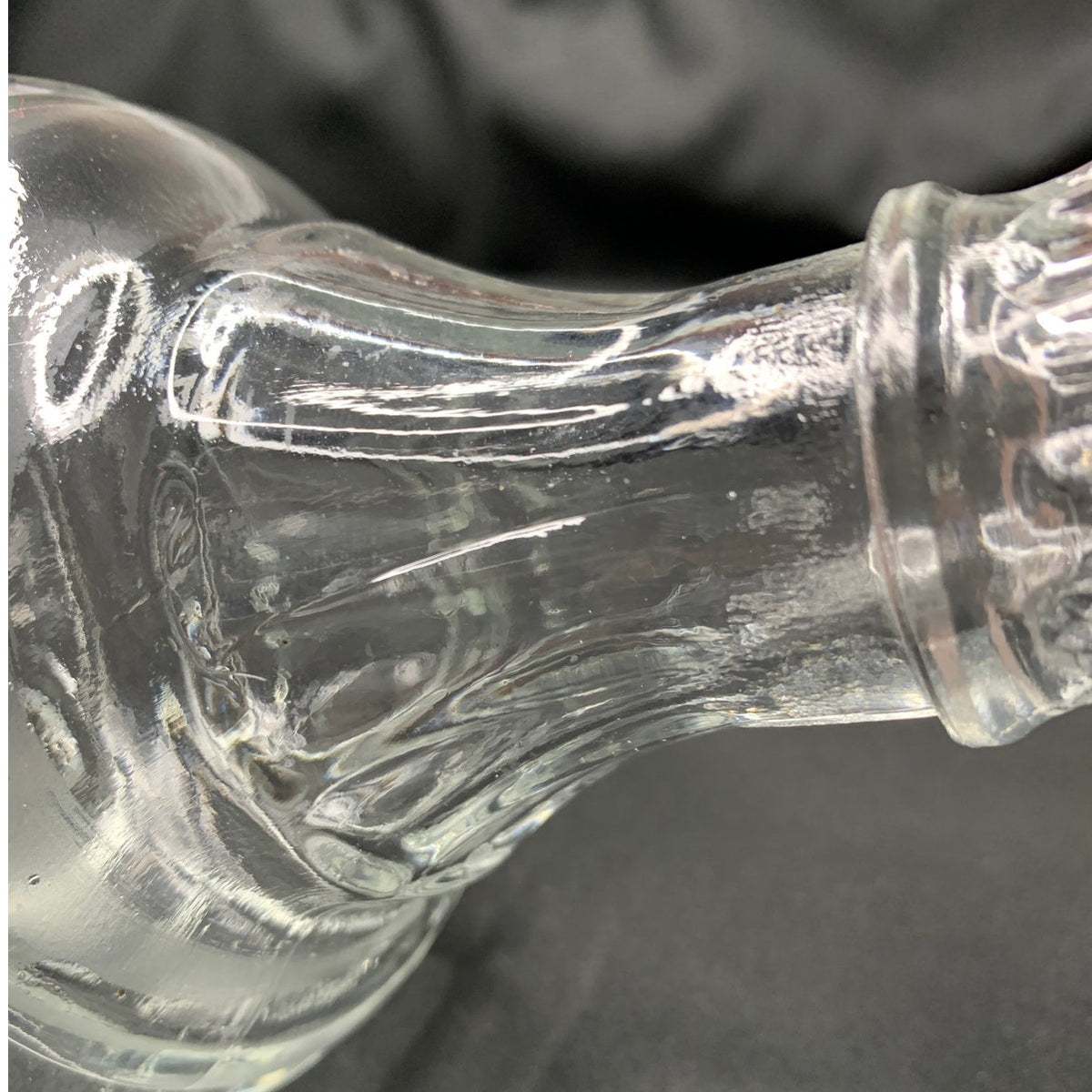 Clear Pressed Glass Bud Vase Flared Rim Paneled Bulbous Base Starburst Bottom