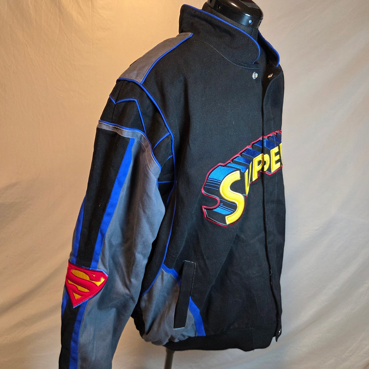 JH Design Superman DC Comics Racing Jacket Mens 3XL Embroidered NWT