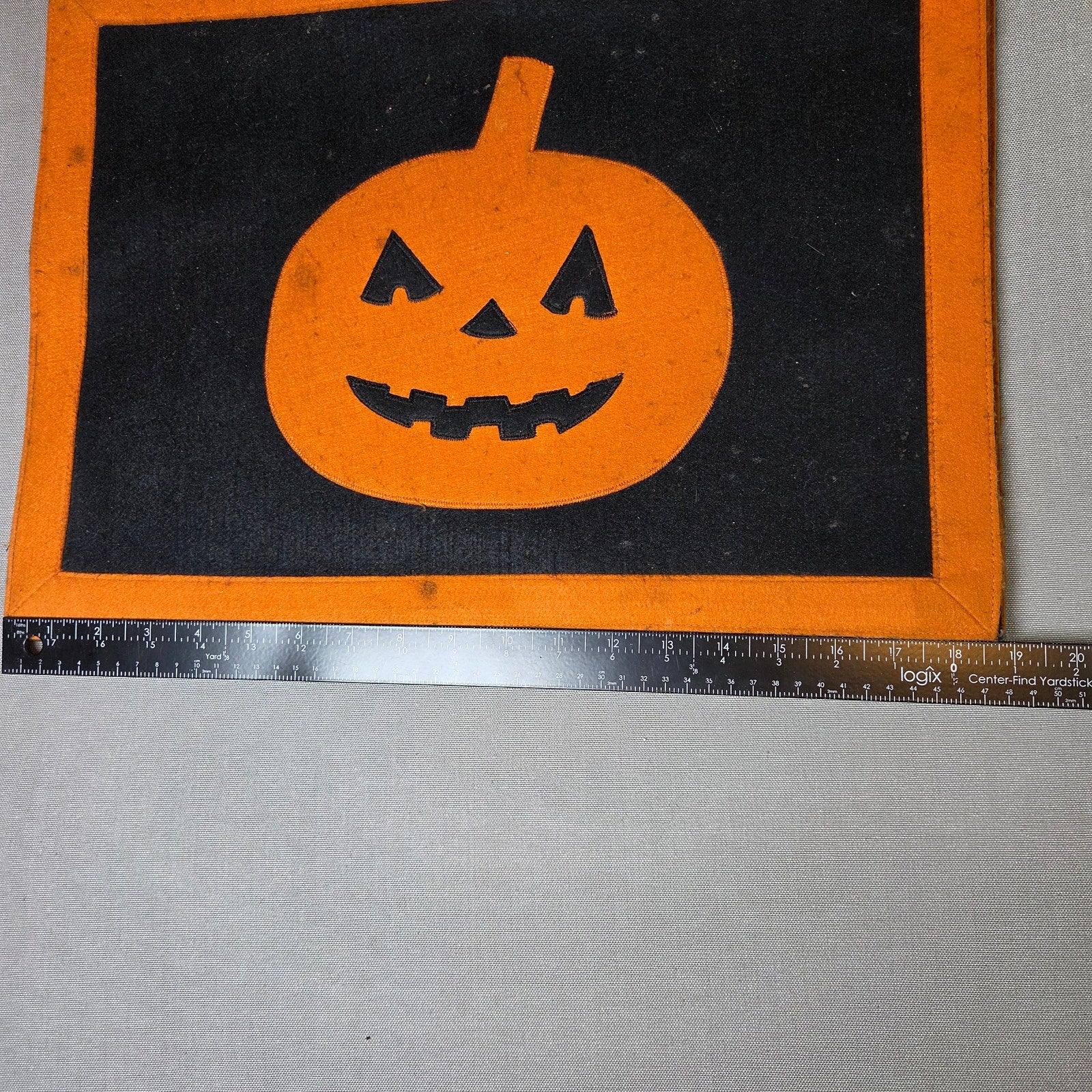 Vintage Halloween Pumpkin Table Runner & 3 Placemats Jack O Lantern Set