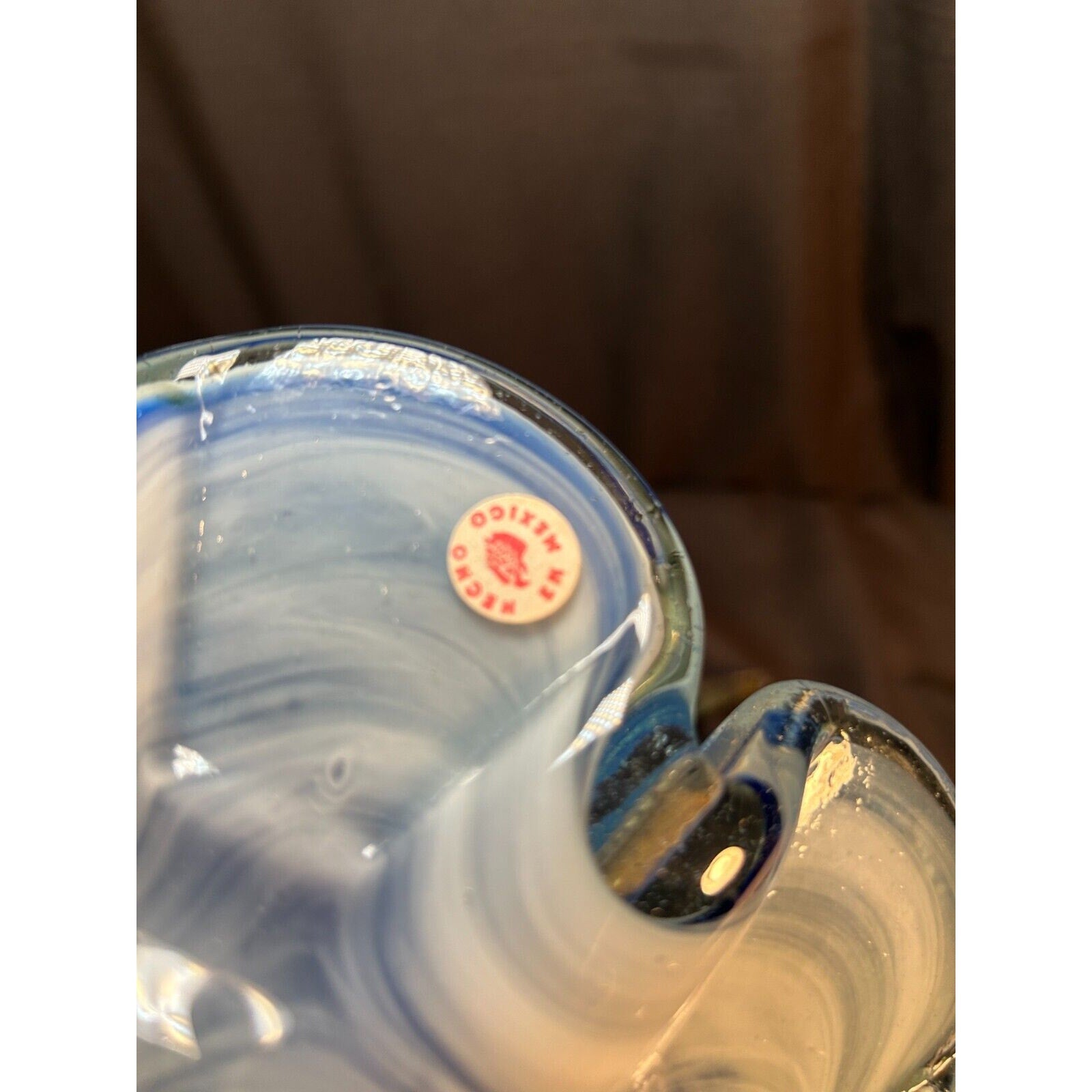 Murano Style Blue White Art Glass Swordfish Figurine Hand Blown