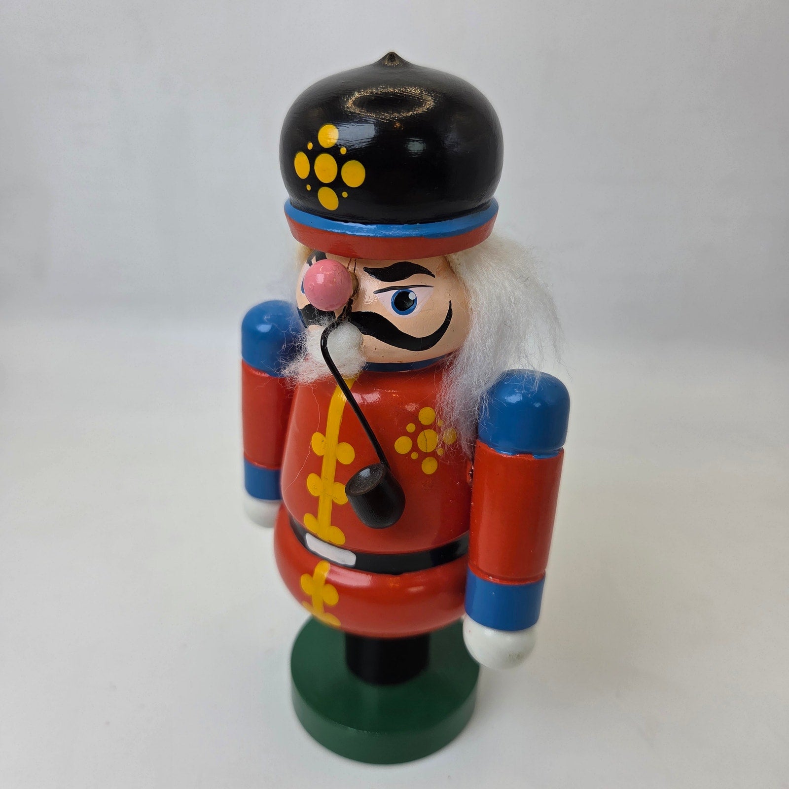 Vintage German Räucherfigur Wooden Incense Smoker Soldier with Pipe 6"
