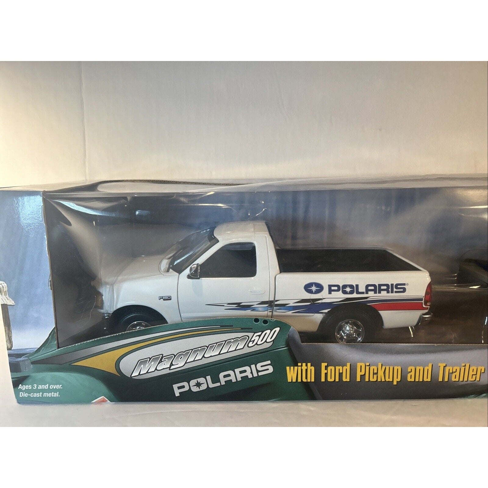 ERTL Polaris Magnum 500 ATV Ford Pickup & Trailer 1:18 Scale – NIB