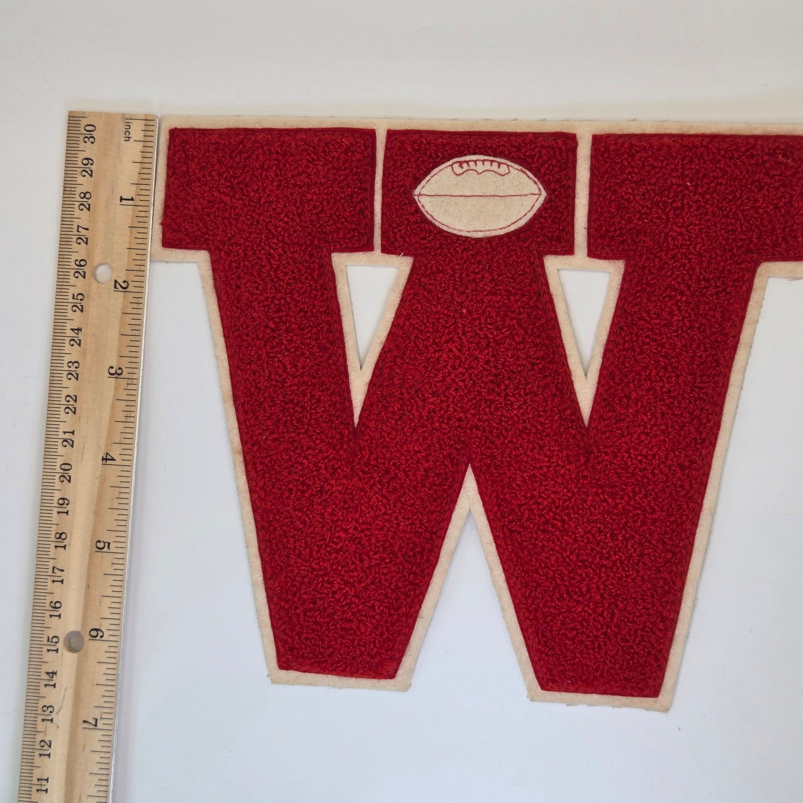 Vintage Lowe Campbell Chenille Varsity W Patch Football Sweater Jersey 1940s