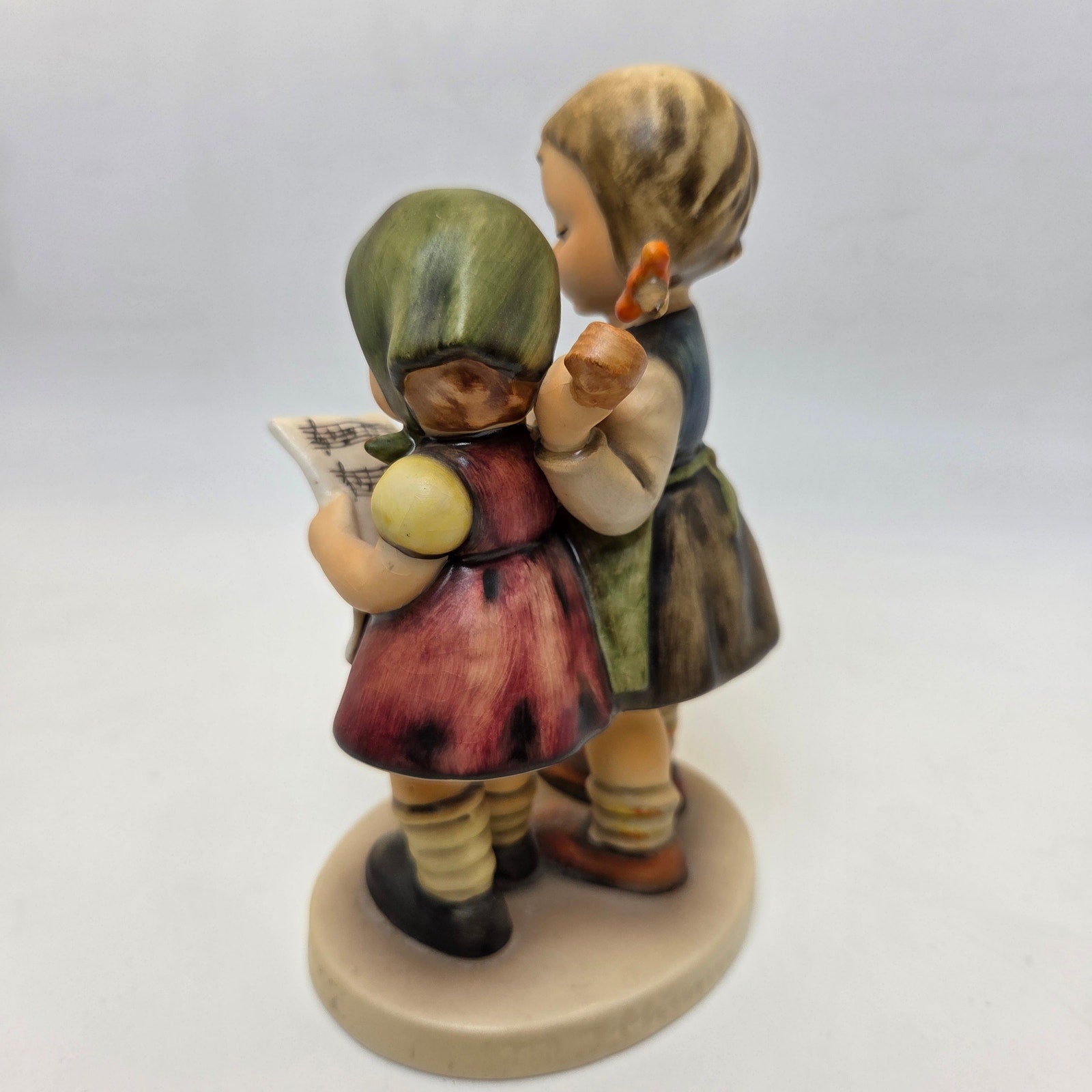 Goebel Hummel 130 Duet Two Girls Singing Figurine Mandolin W Germany 5”