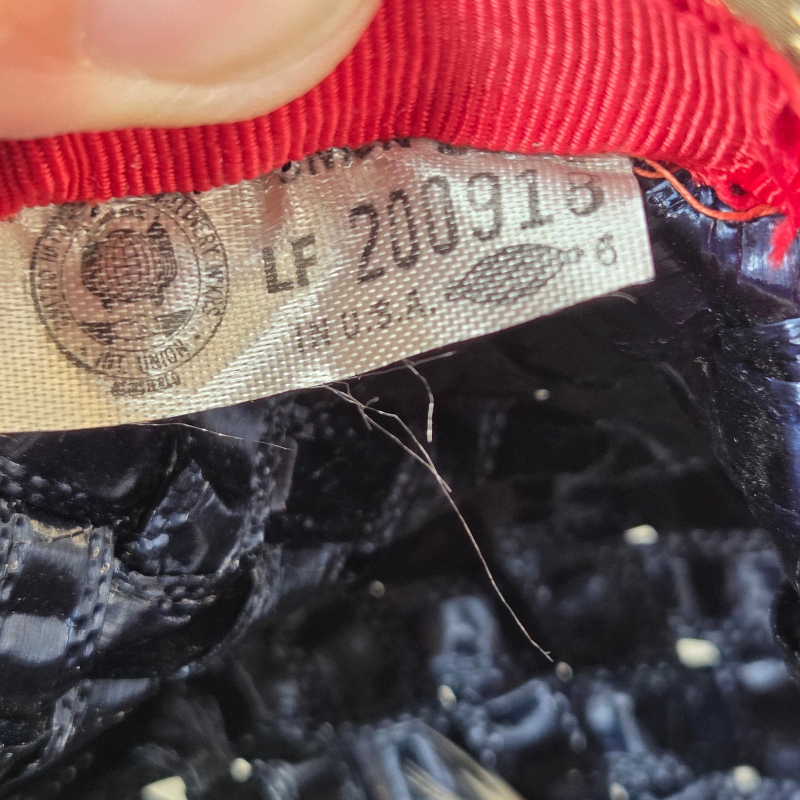 Ken Blair Vintage Straw Hat Navy Wide Brim Union Made USA Size 6 Small