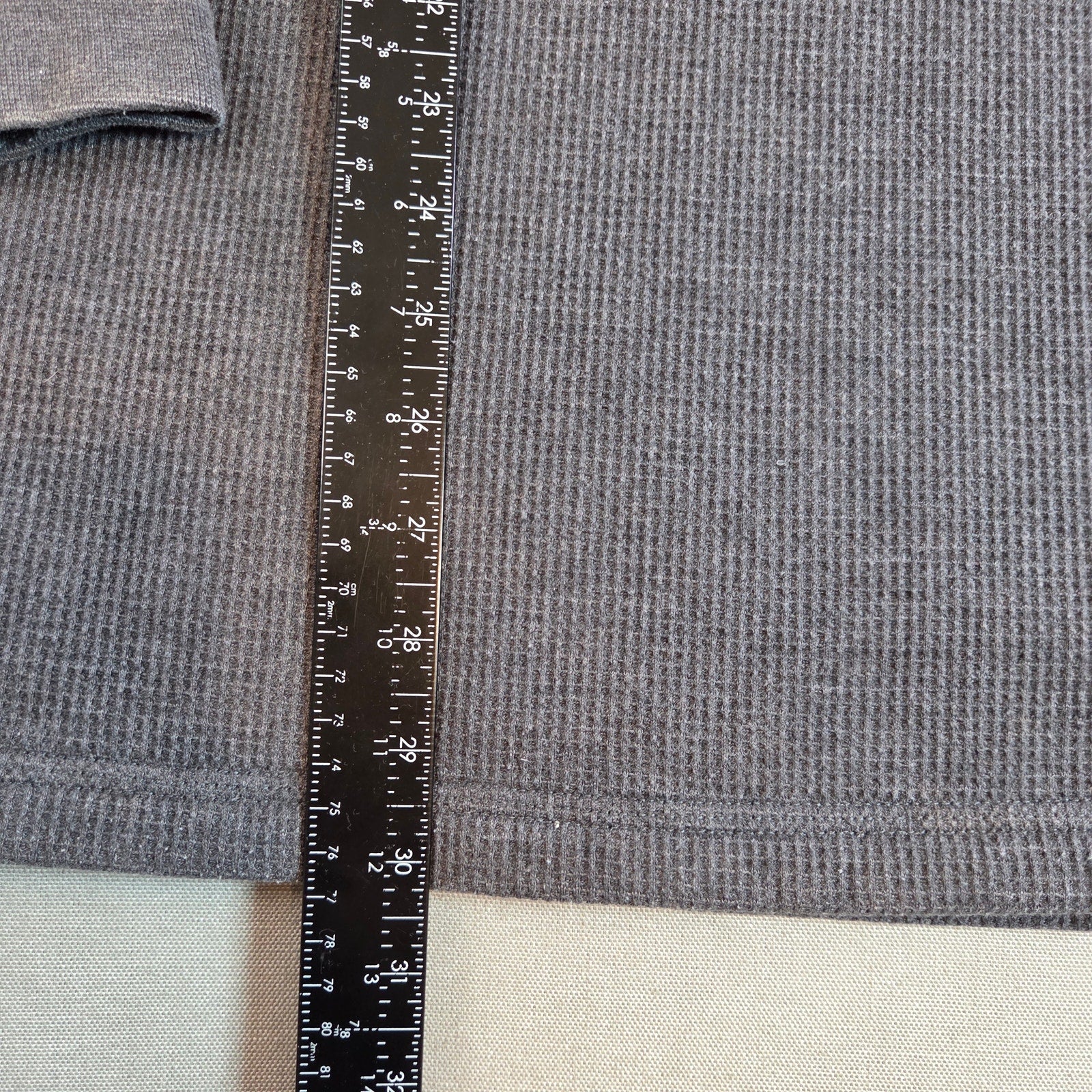 L.L.Bean Men’s XXL Waffle Knit Fleece Lined Henley Pullover Gray