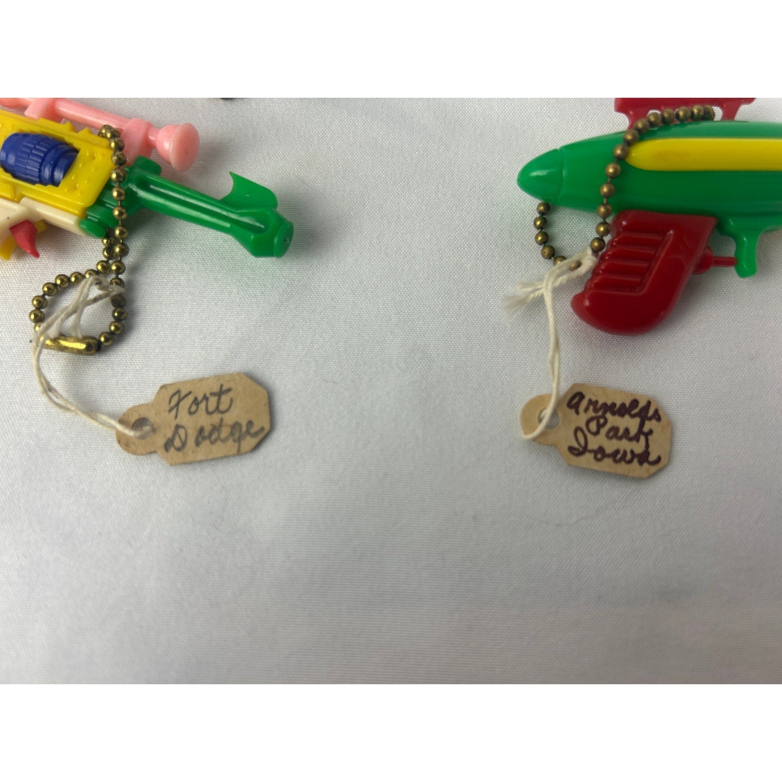 Vintage 1950s Space Toy Puzzle Keychain Lot Rockets Ray Guns Tagged
