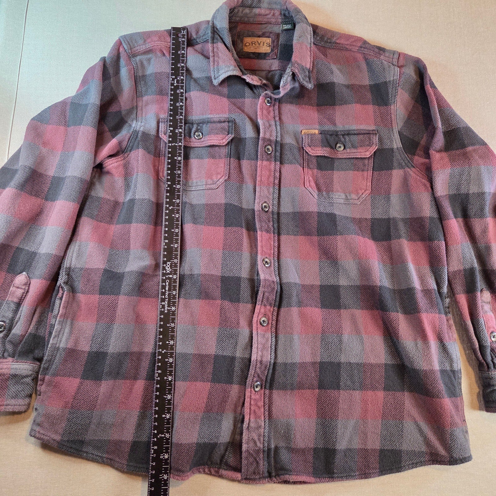 Orvis Men’s XXL Flannel Shirt Button Up Long Sleeve Plaid 100% Cotton