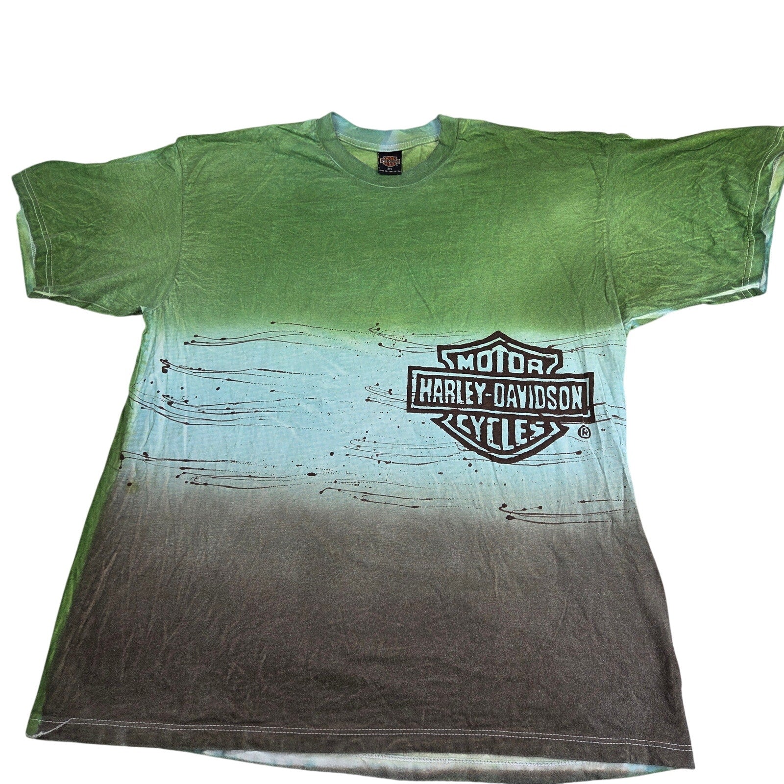 Harley Davidson Las Vegas 2XL Splatter Tri Dye Dealer T Shirt Cotton Made in USA