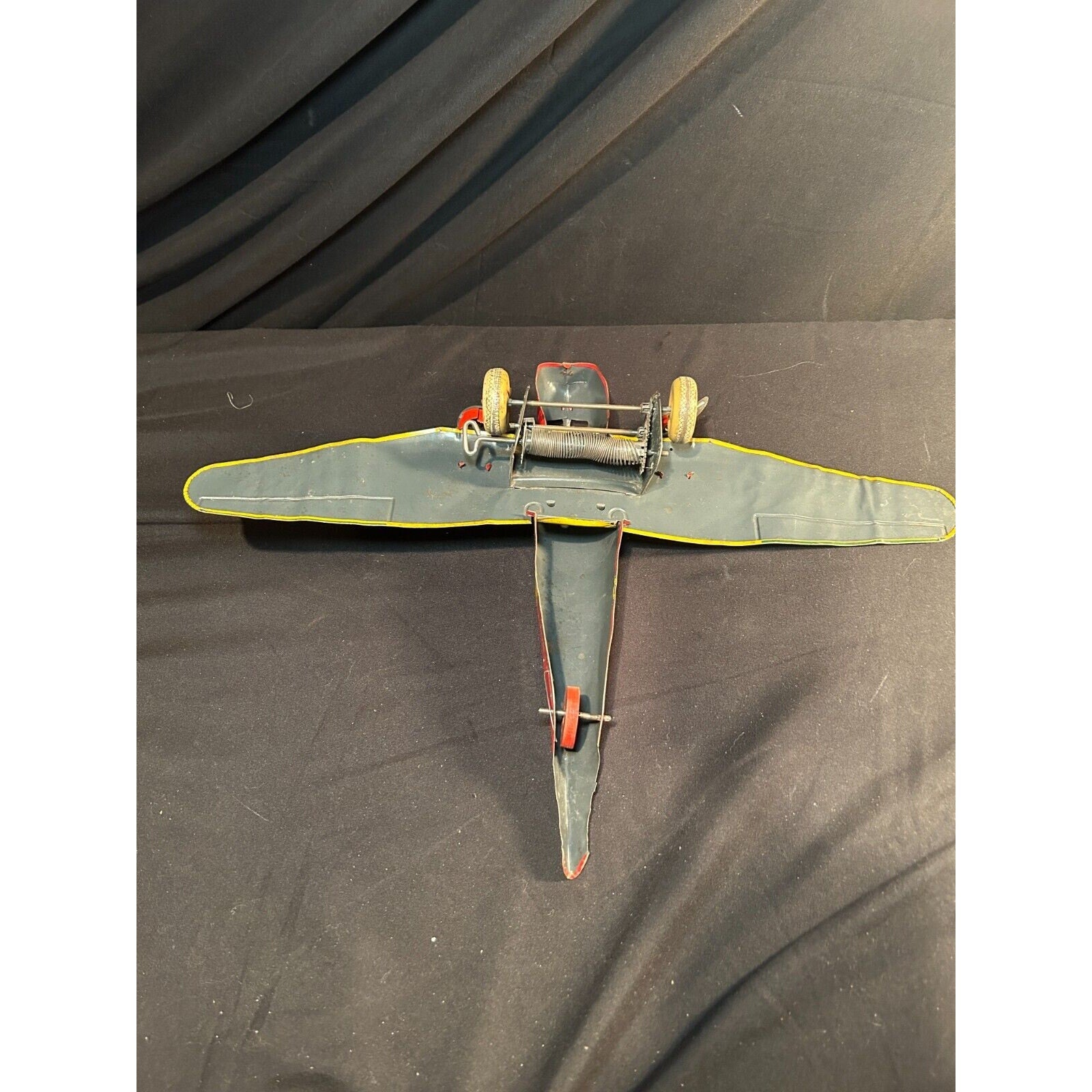 1930s Marx U.S. Mail 990-5 Tin Wind-Up Twin Engine Airplane Toy – Rare VTG