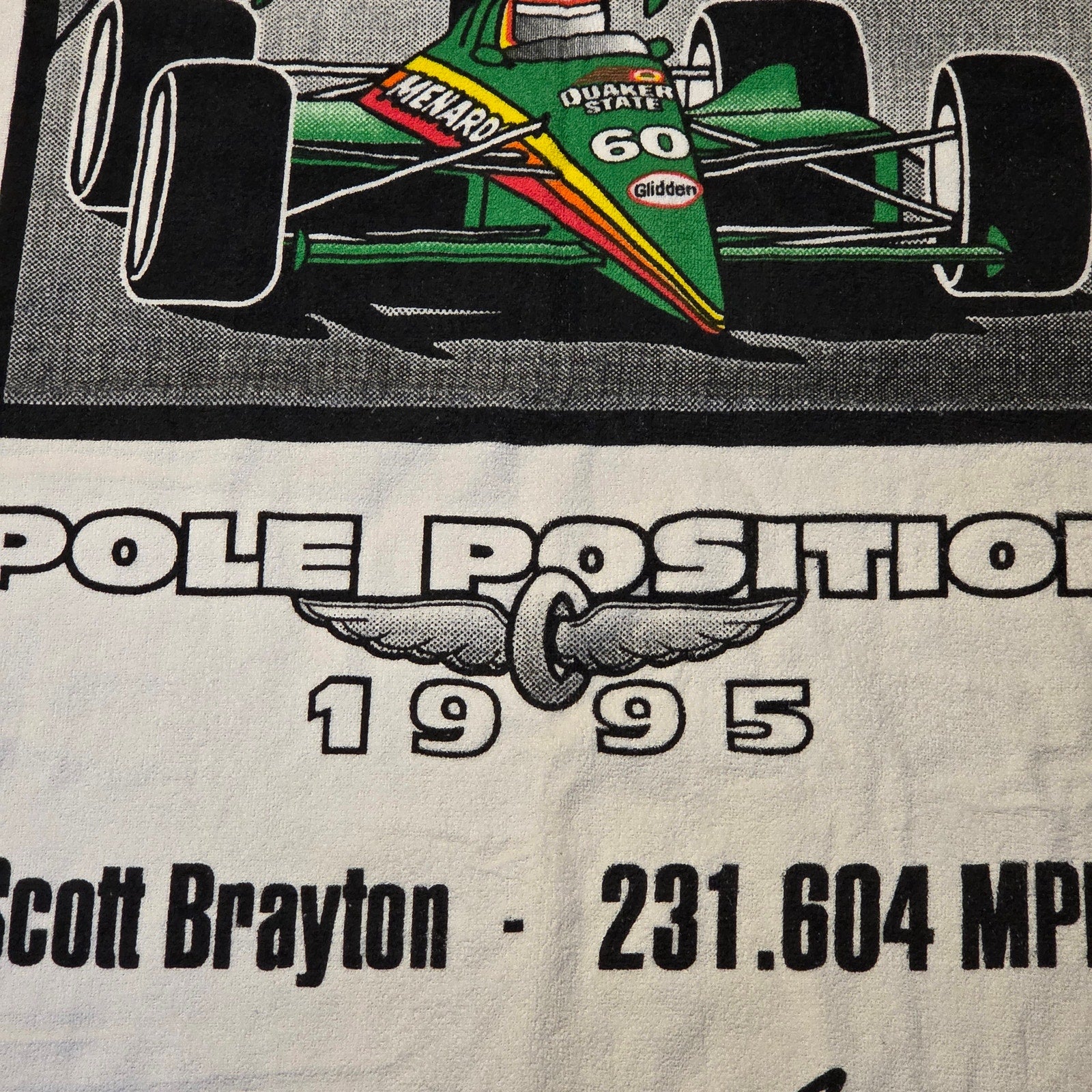 1995 Menard Pole Position Indy #60 Scott Brayton Commemorative Towel 60×33 USA