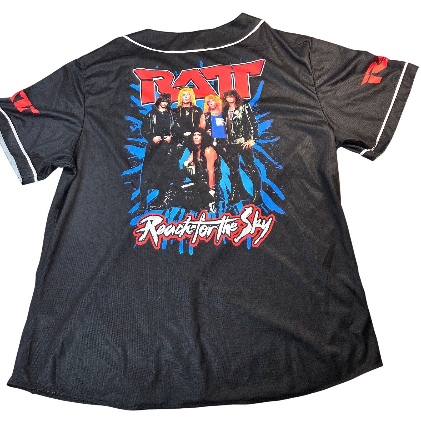 Garment One Ratt Reach For The Sky Baseball Jersey Shirt 2XL Rock Band Black