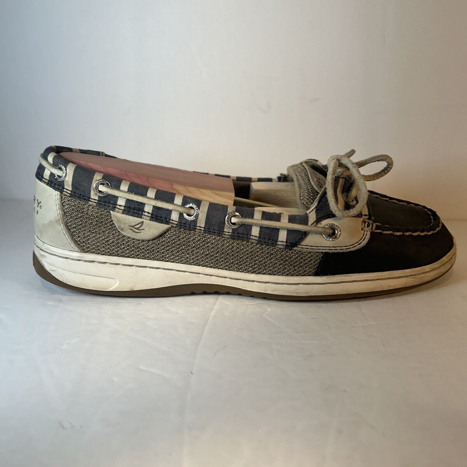 Sperry Top-Sider Angelfish Boat Shoes Gray Breton Stripe Women’s 9.5M