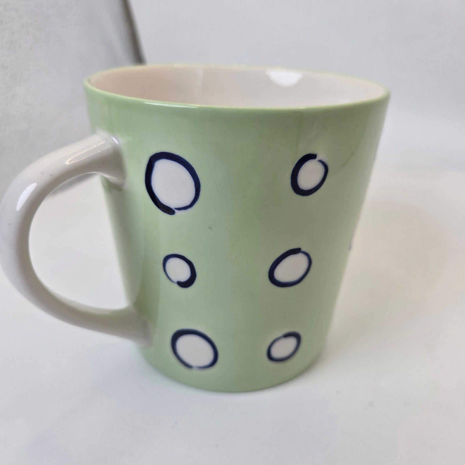 Starbucks Barista 2003 Green Polka Dot Ceramic Coffee Mug Cup Collectible