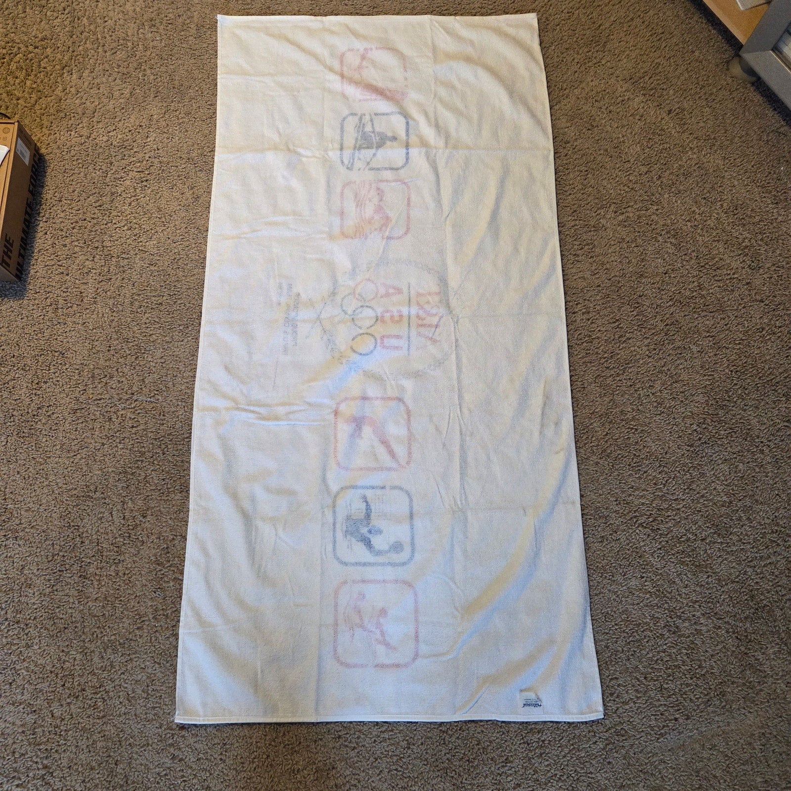 AT&T USA 1992 Olympic Games Vintage Bath Towel Hilascal Cotton