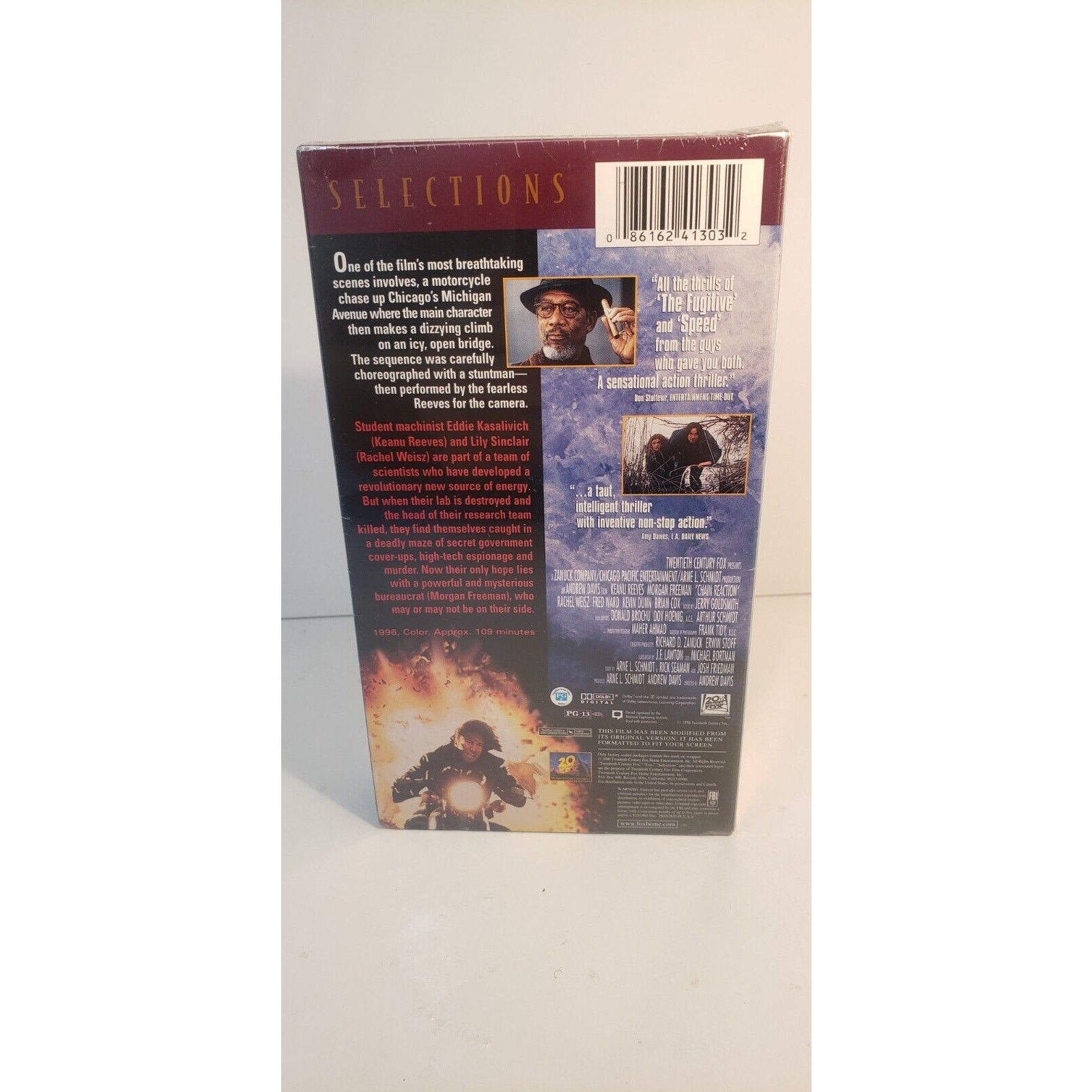 Chain Reaction VHS New Sealed 1996 Keanu Reeves Morgan Freeman