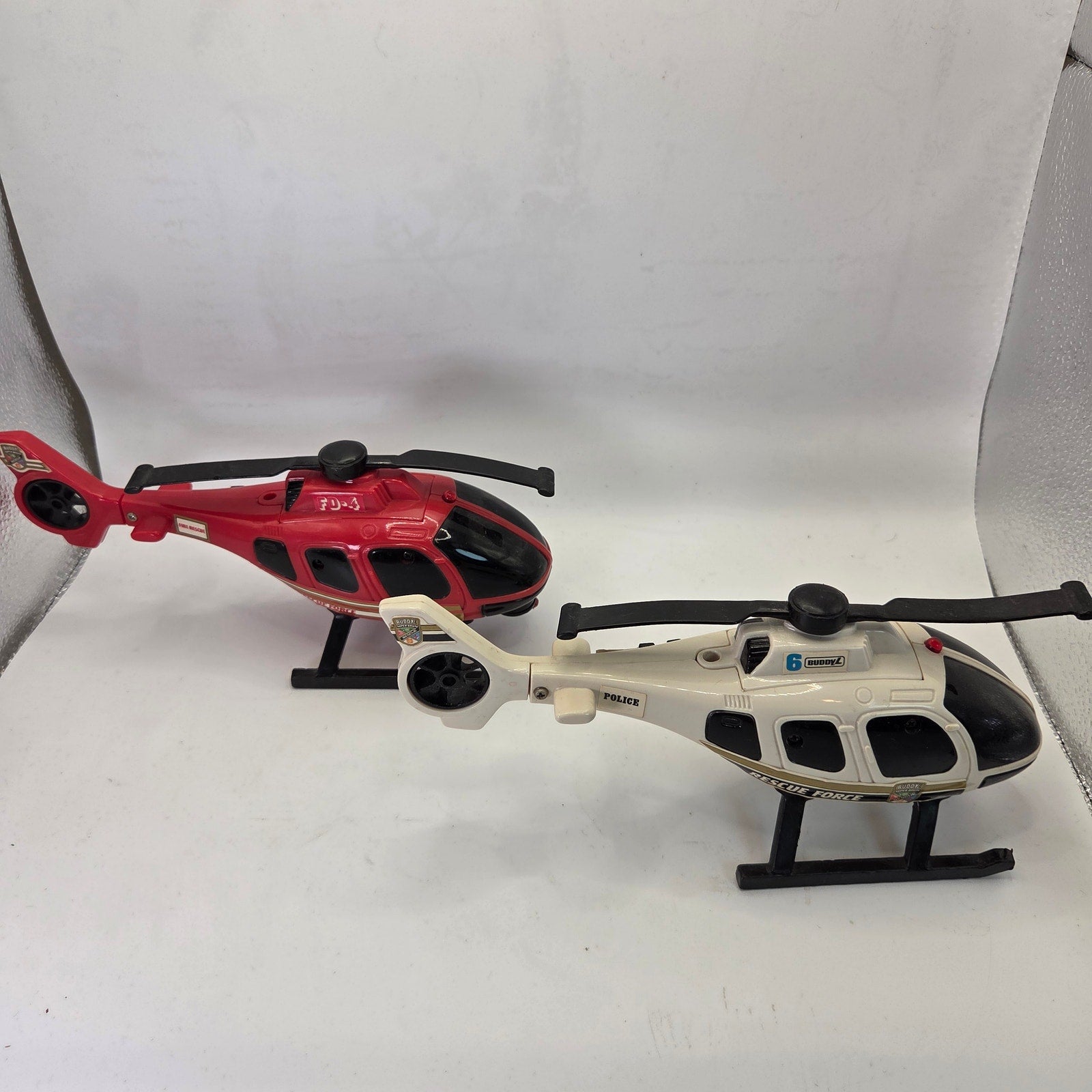 Buddy L Super Brute Rescue Force Helicopter Lot Fire & Police 1993 Sold As Is