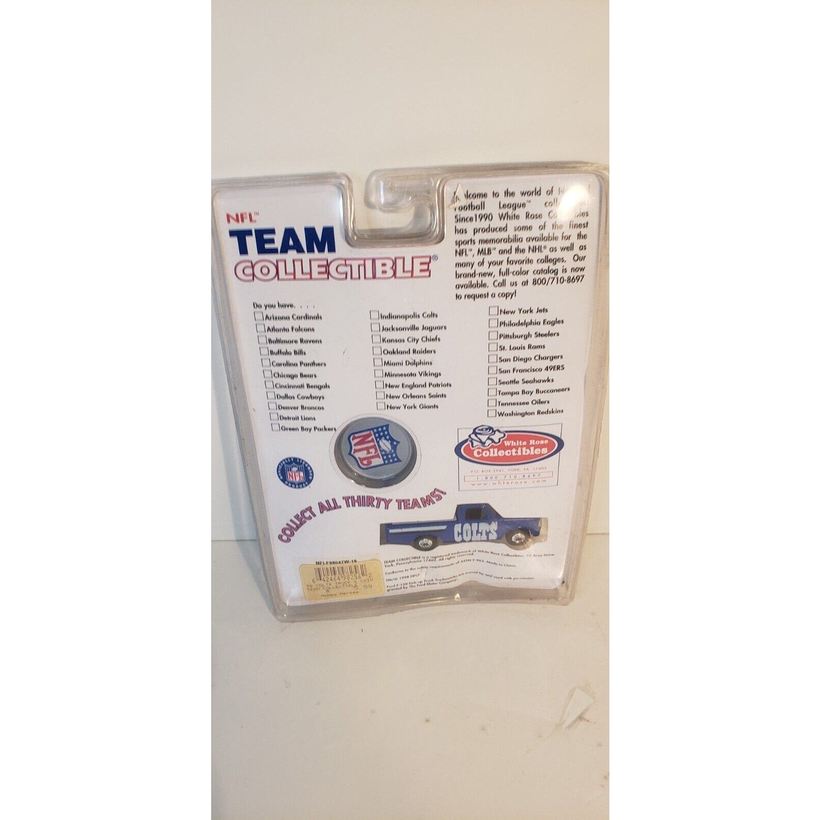 1999 White Rose Team Collecible Indianapolis Colts Team Coin/Pick-up