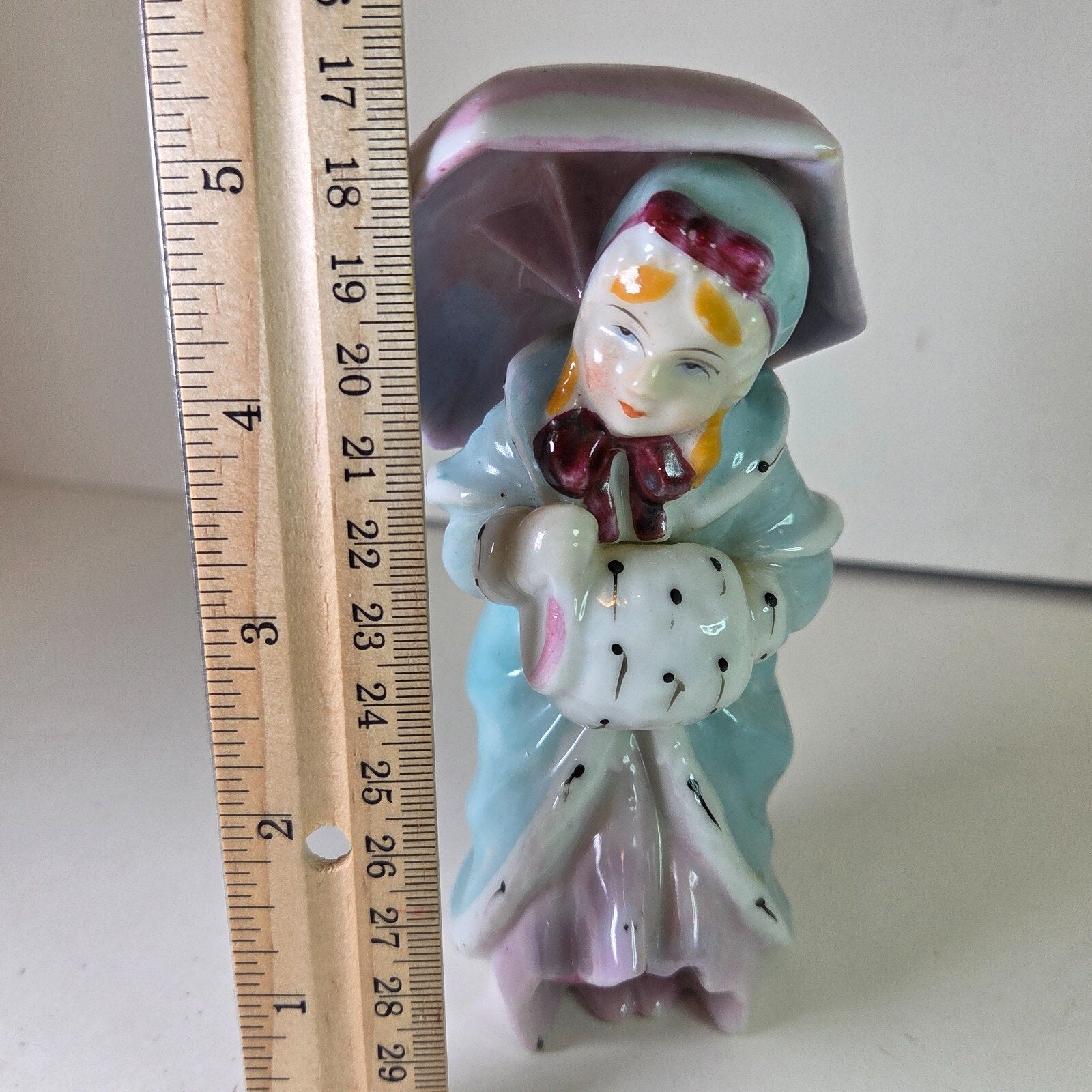 Little Miss Muffet Ceramic Figurine Made in Japan Vintage Nursery Rhyme 5.5"