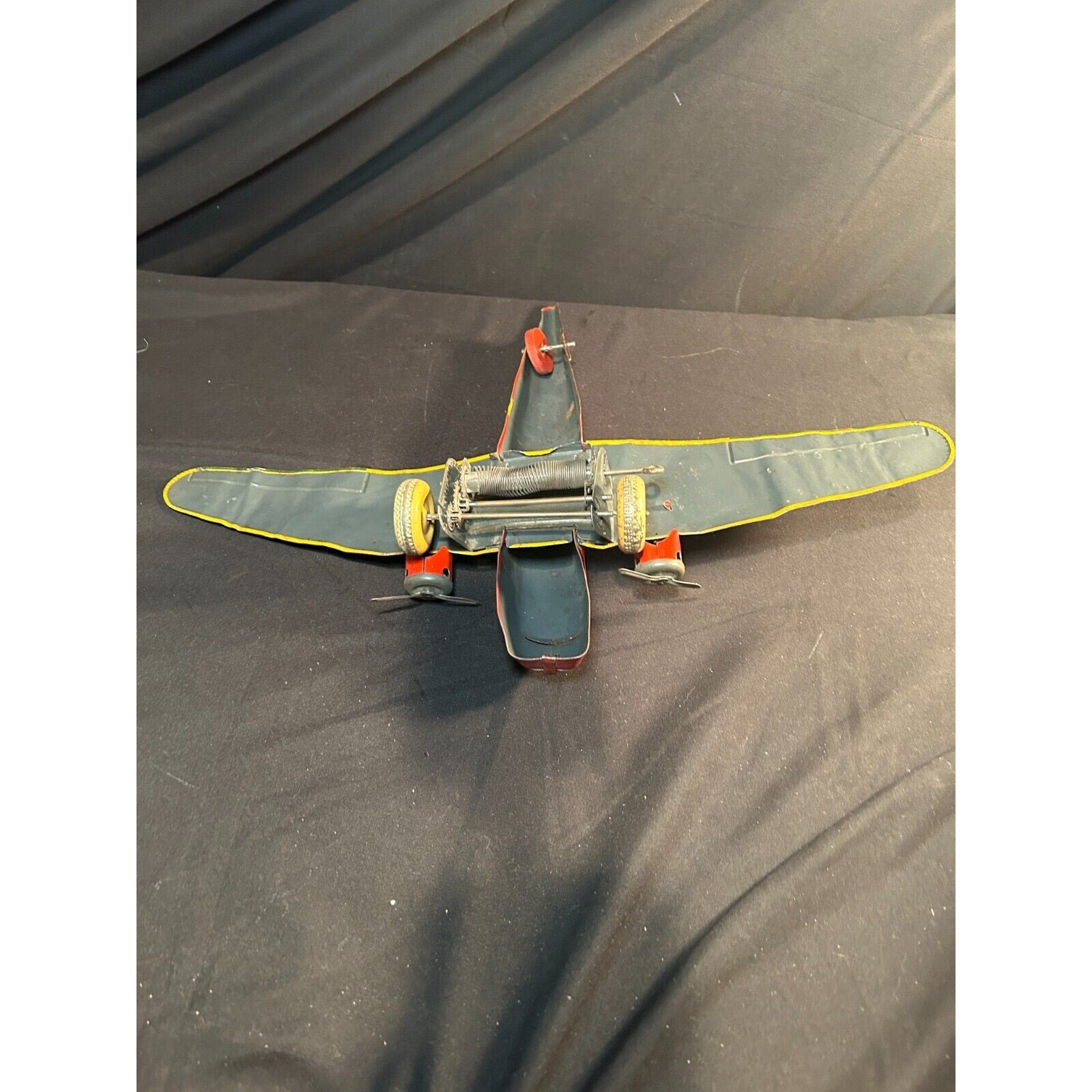 1930s Marx U.S. Mail 990-5 Tin Wind-Up Twin Engine Airplane Toy – Rare VTG