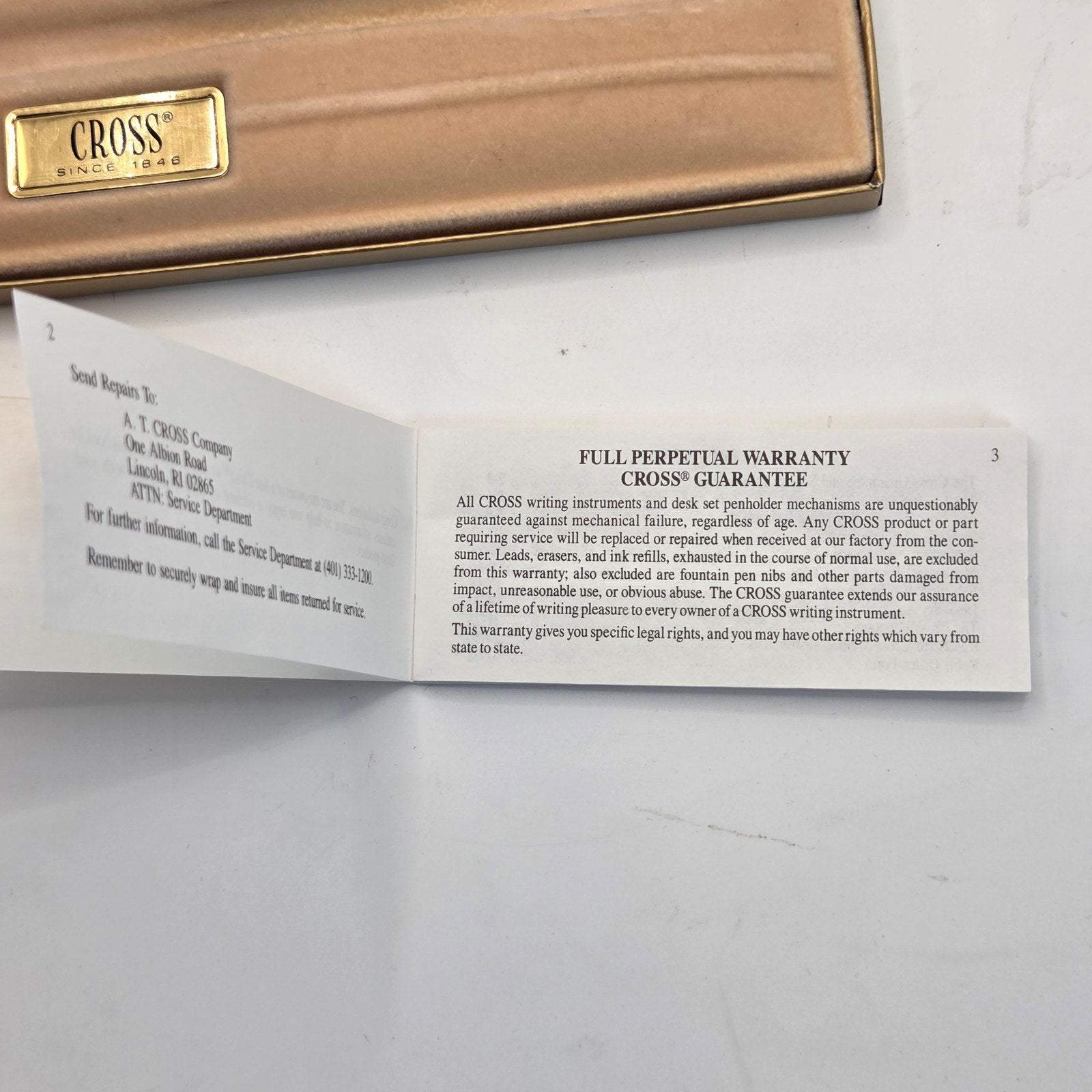 Vintage 1980s Cross Classic Century Black Ballpoint Pen w/ Box & Papers Works