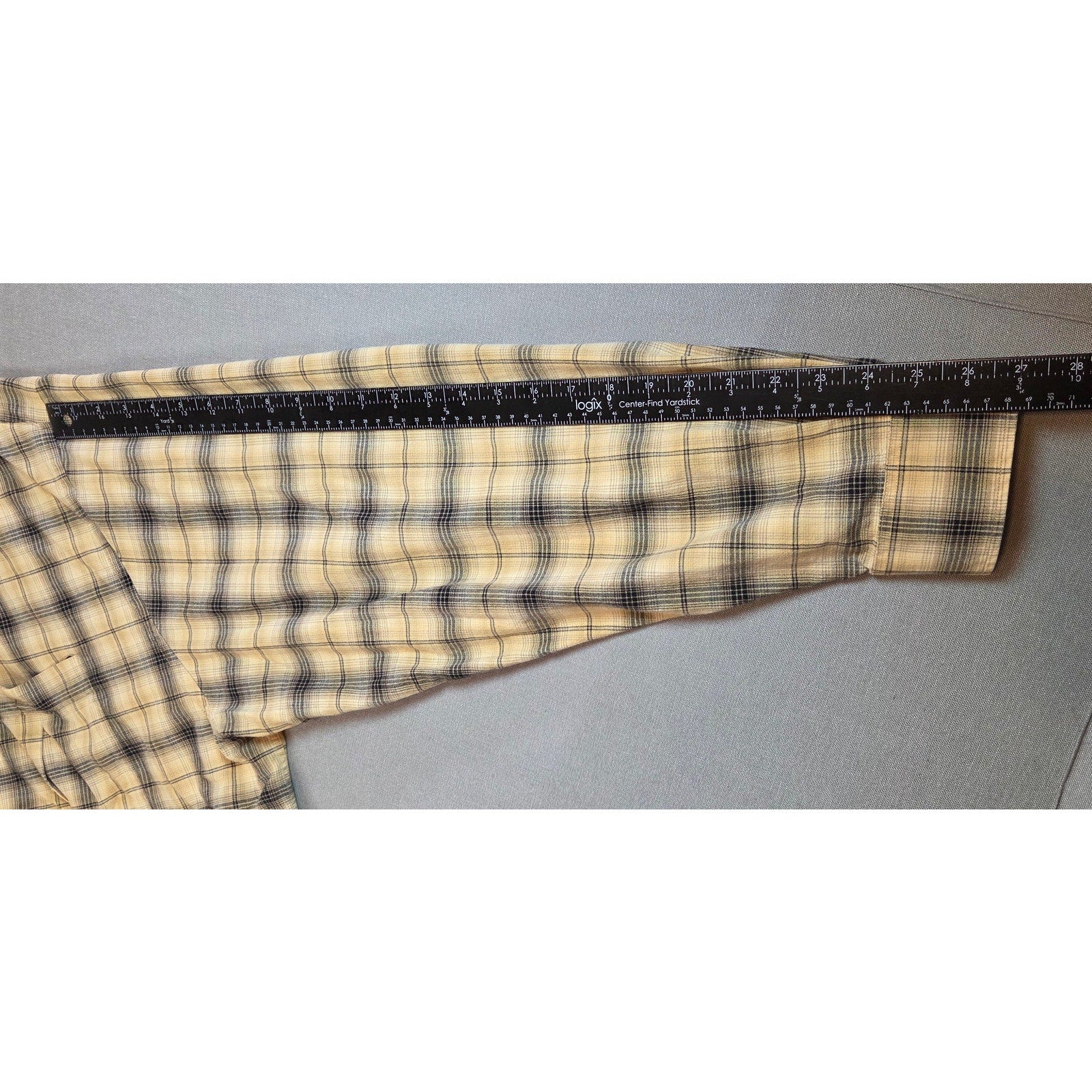 Cutter & Buck Men’s 4XT Yellow Black Plaid Flannel Button Shirt
