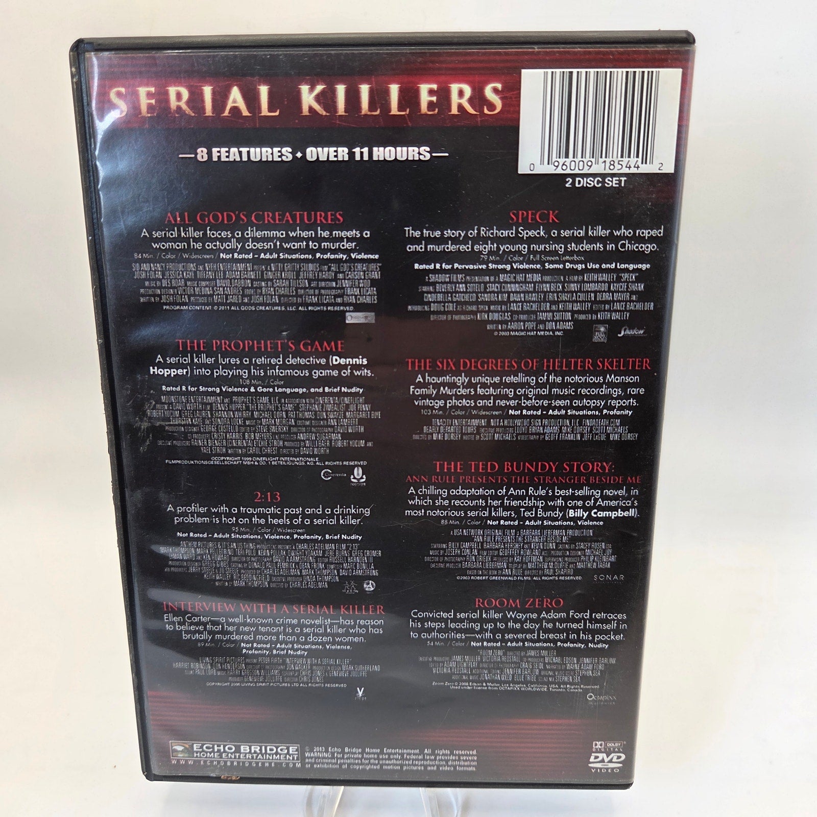 Serial Killers 8 Movies DVD 2 Disc Set Echo Bridge Horror Collection 2013