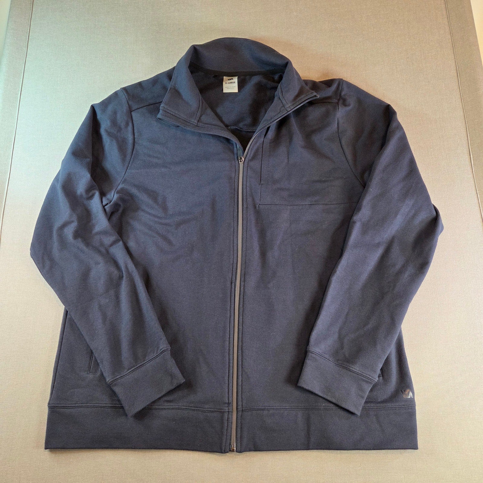 RVCA Full Zip Jacket XL Navy Cotton Blend Logo Streetwear