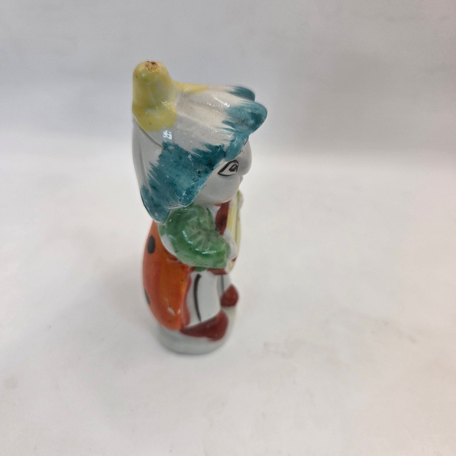 Vintage Japan Pixie Figurine Mushroom Hat Ladybug Wings Mandolin Player 3.75”