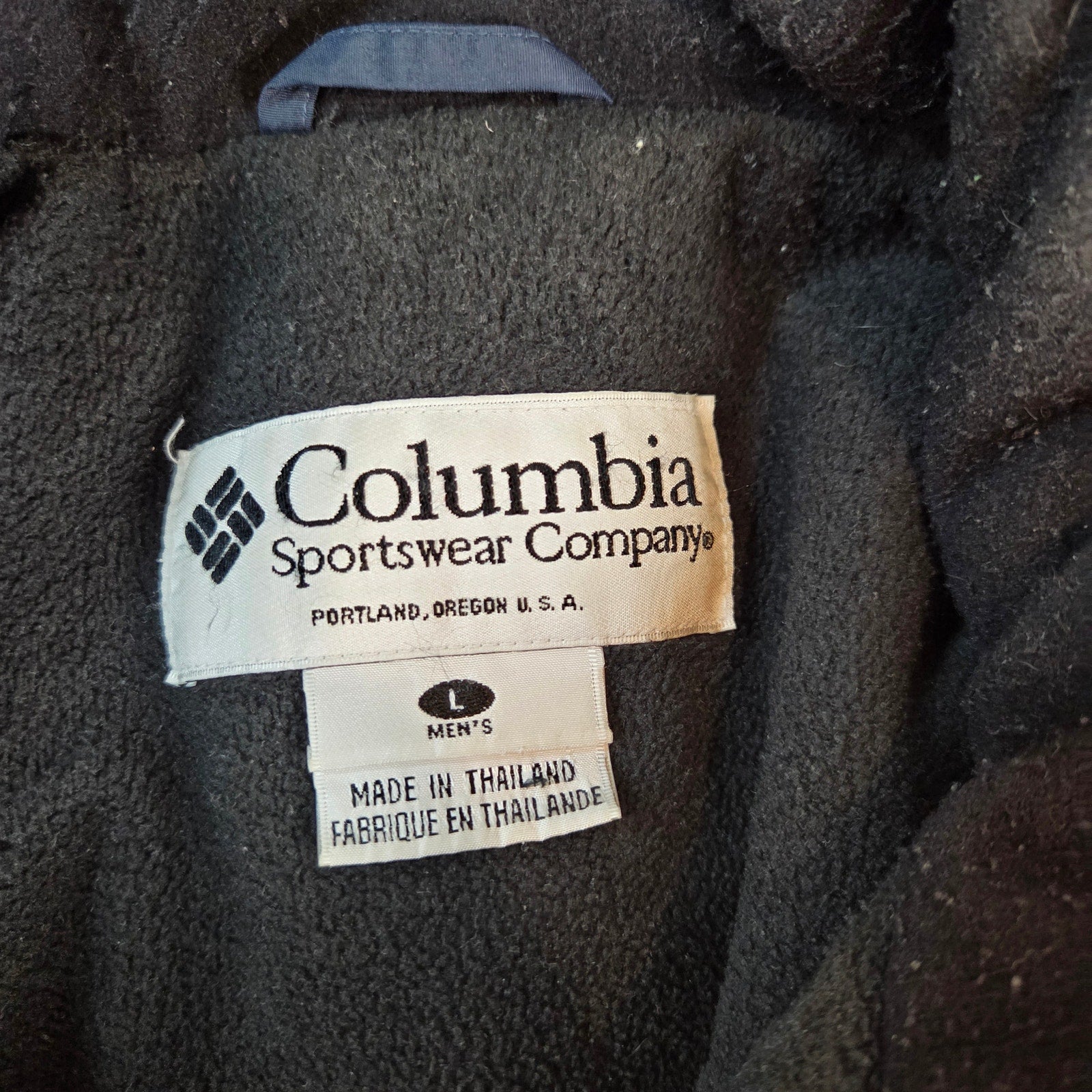 Columbia Sportswear Vintage 90s Parka Jacket Men’s L Navy Yellow Broken Zipper