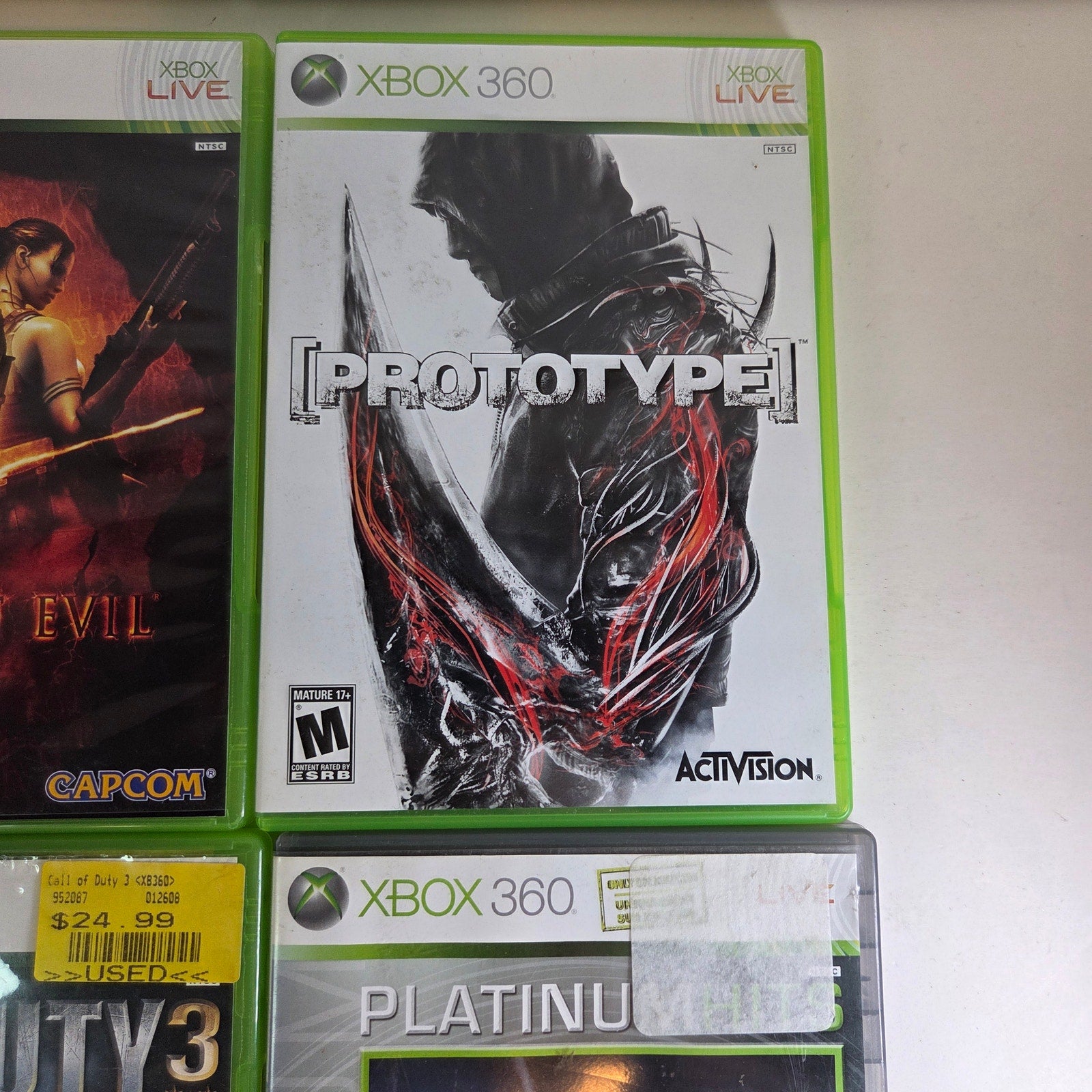 Xbox 360 Lot of 5 Games Shooter Action Adventure Bundle COD3 Res. Evil + more