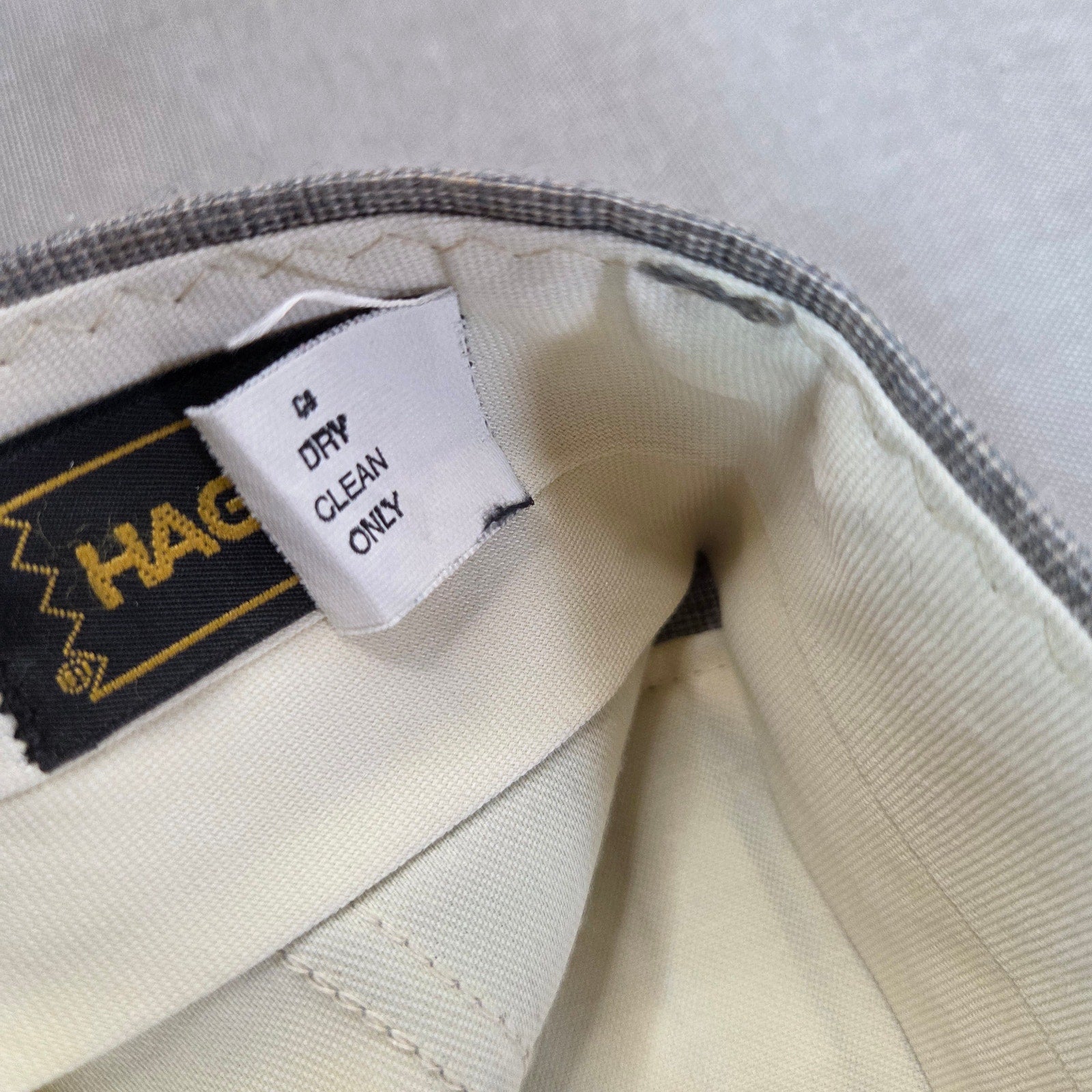 Vintage Haggar Pleated Slacks Men’s 37x26 Gray Dress Pants USA 1980s
