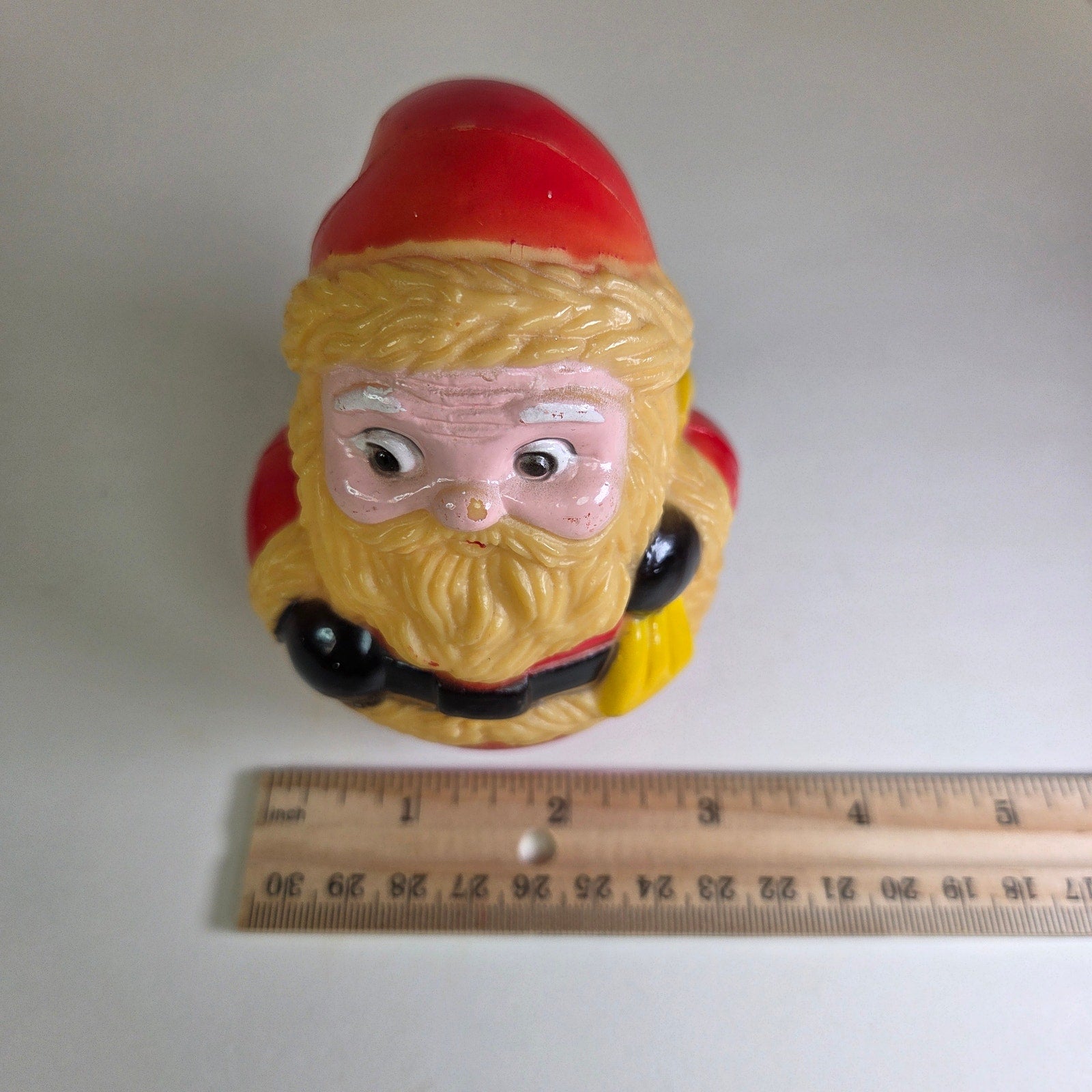 Vintage Santa Claus Roly Poly Toy – Retro Plastic Wobble Figure 5" Tall 1970s