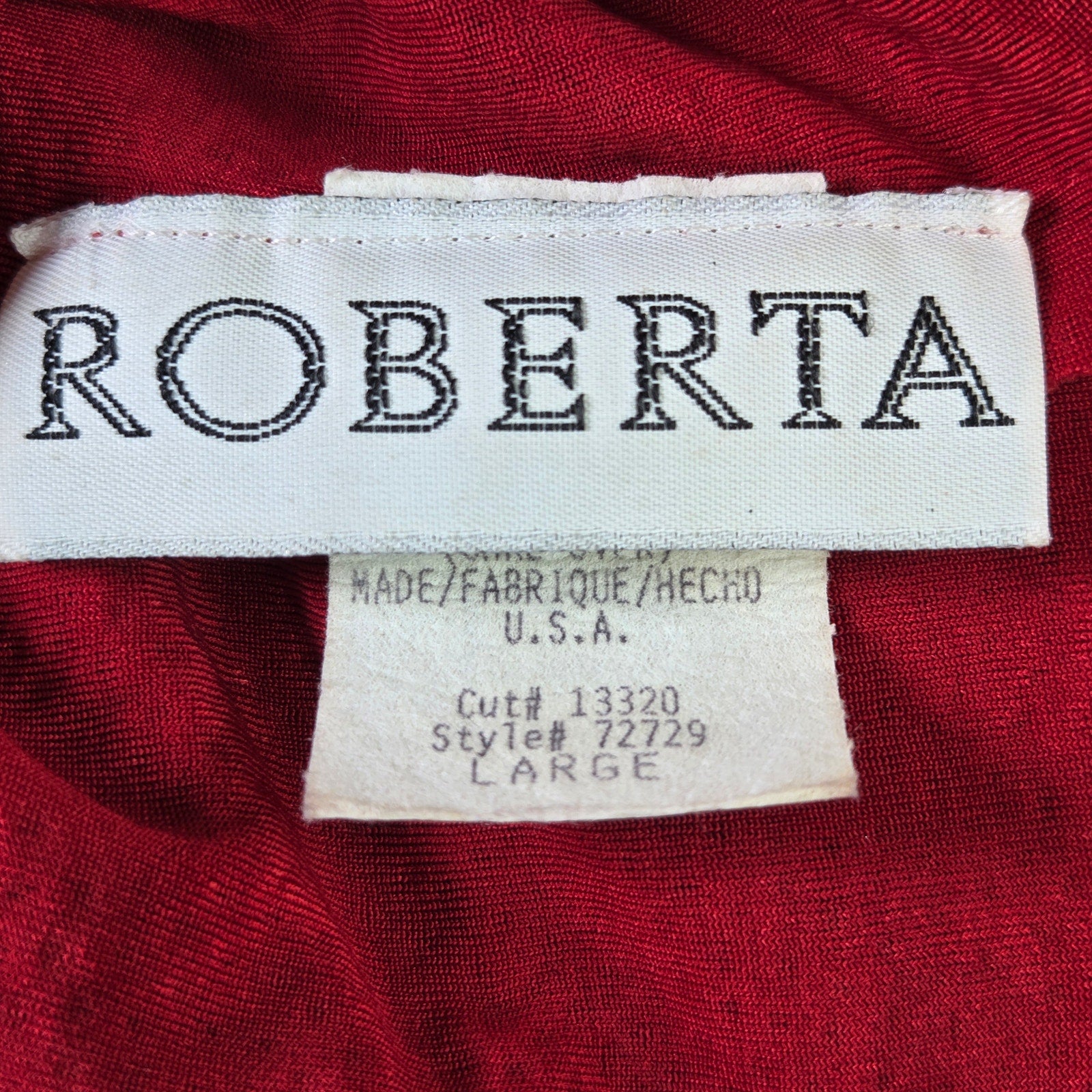 Roberta Evening Gown L Red Rhinestone Halter Formal Dress USA Style 72729