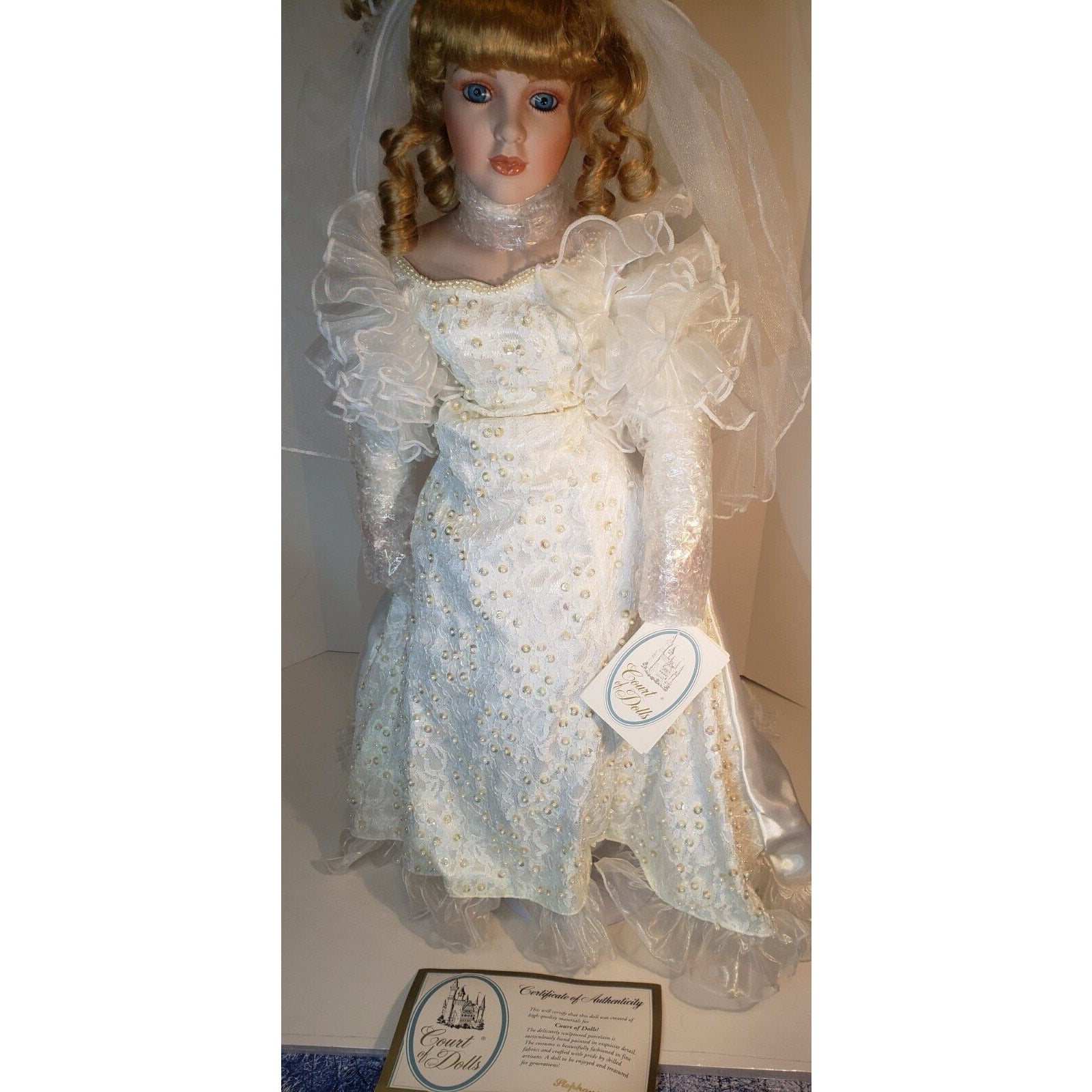 Court of Dolls Stephanie Bride 26" Porcelain Doll LE 483/3000 COA No Box READ
