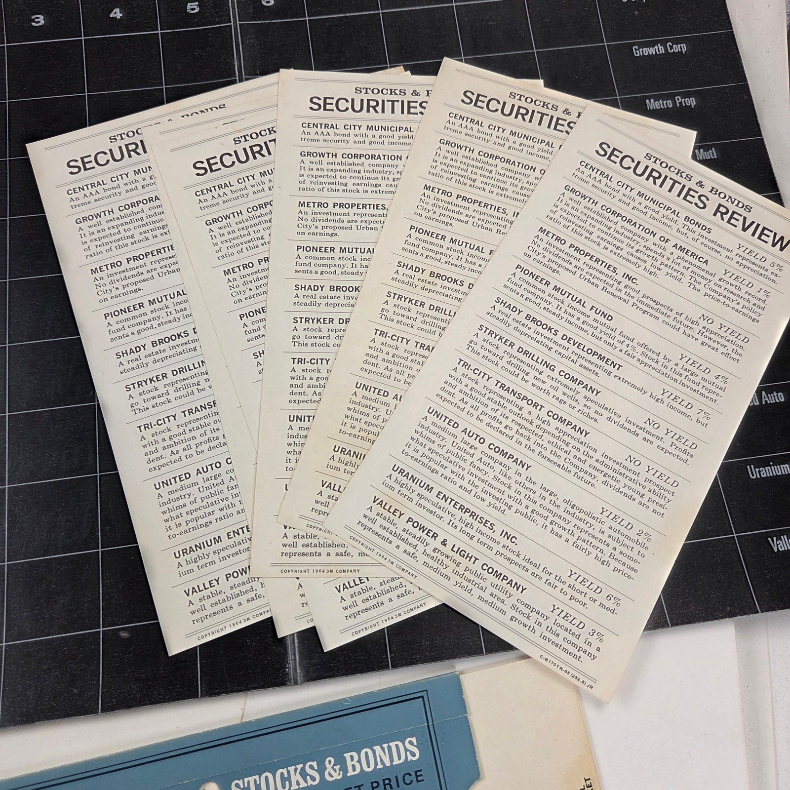 Vintage 1964 3M Bookshelf Game Stocks & Bonds Complete Investment Board Game