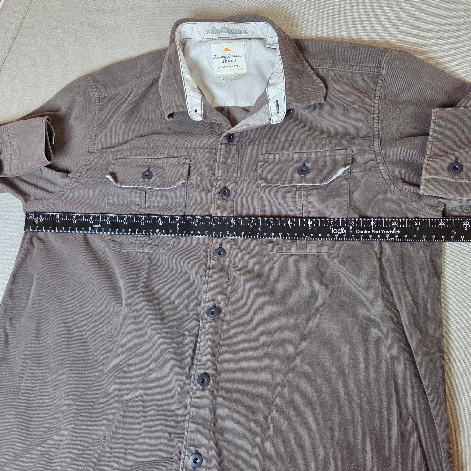 Tommy Bahama Jeans Mens Button Down Long Sleeve Ribbed Corduroy Shirt LG