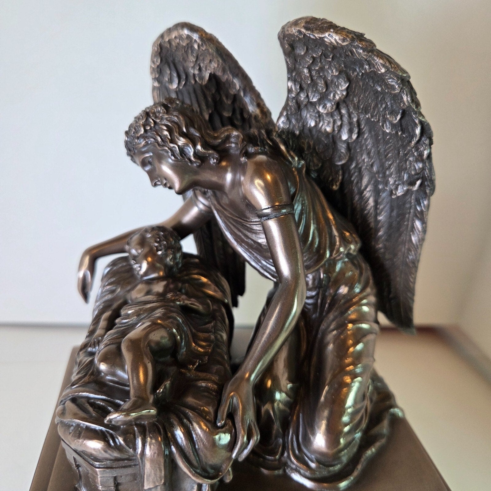 Angel and Baby Cold Cast Resin Urn for Human Ashes 6"x4 3/4"x9"