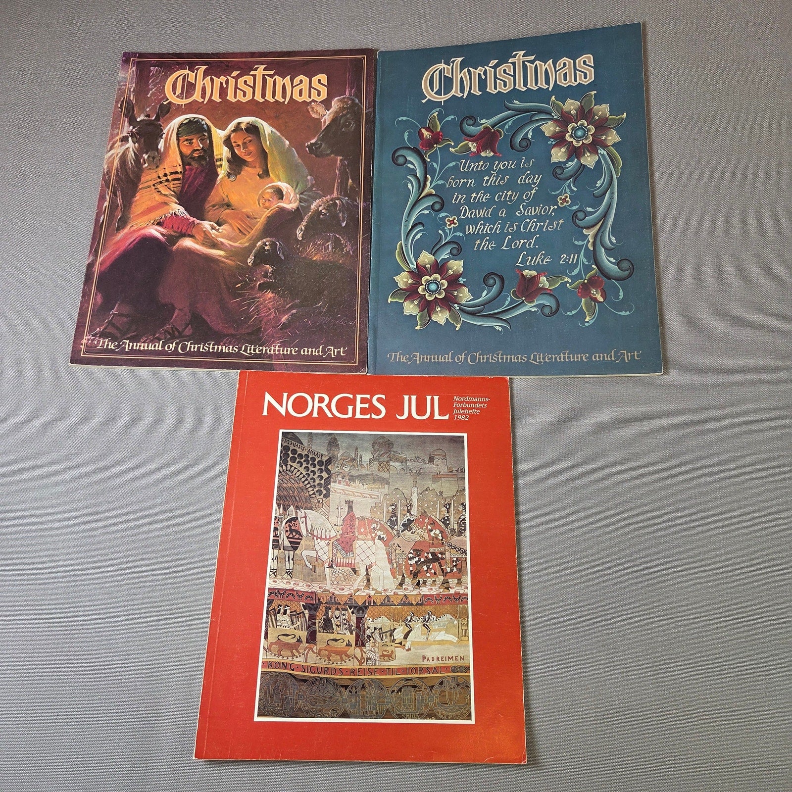 Christmas Annual Literature Art Vol 51 52 + Norges Jul 1982 Holiday Books