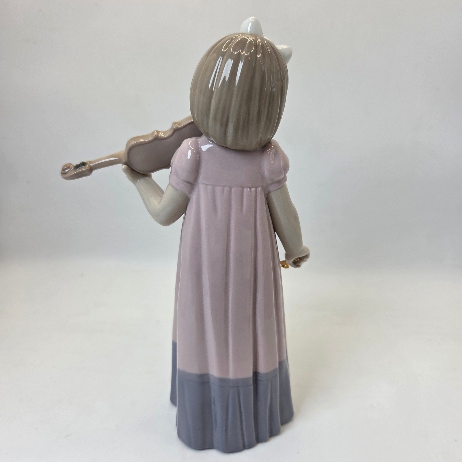 NAO by Lladro Girl With Violin #1034 Porcelain Figurine Spain Boxed 7.5"