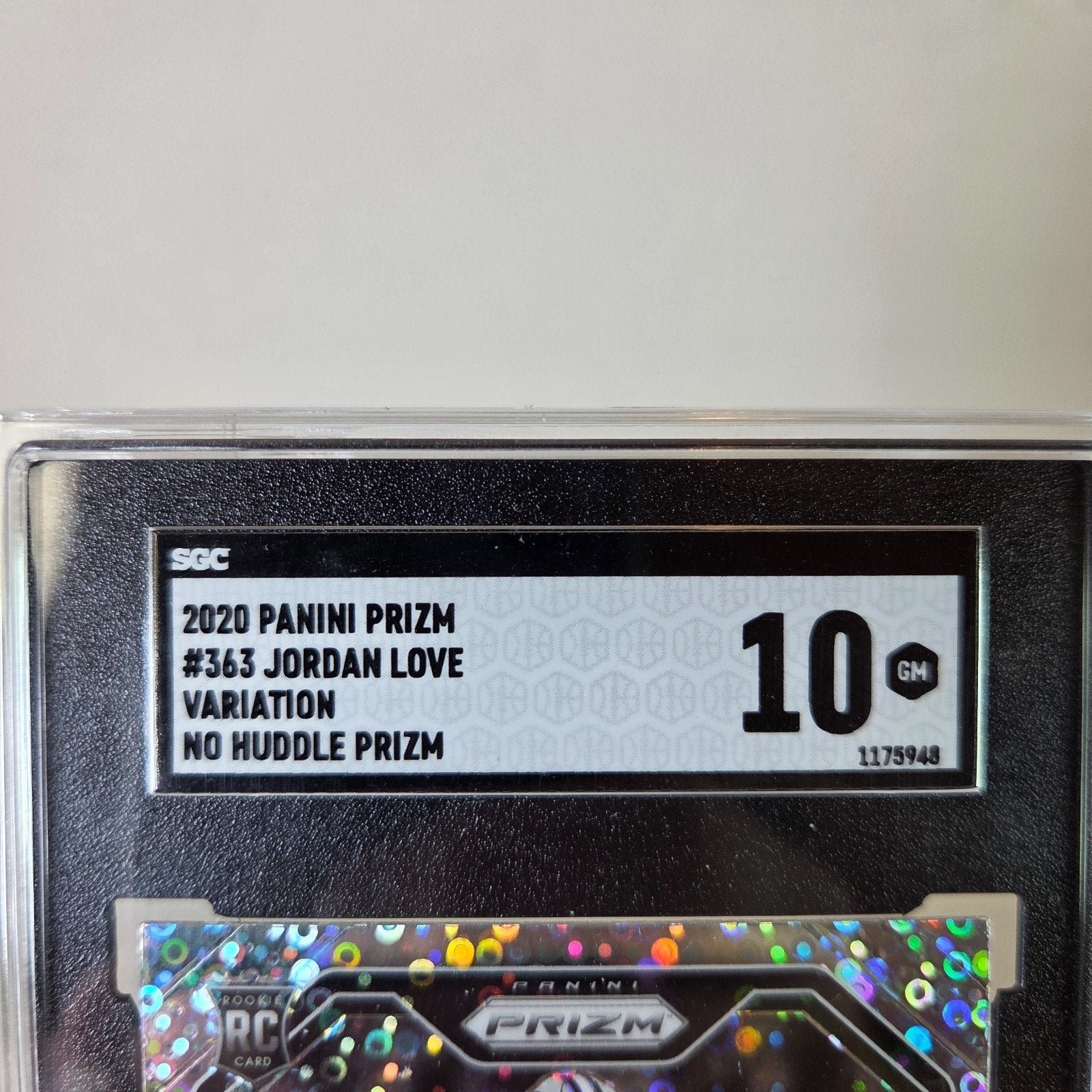 2020 Panini Prizm Jordan Love No Huddle Variation #363 SGC 10 Rookie RC