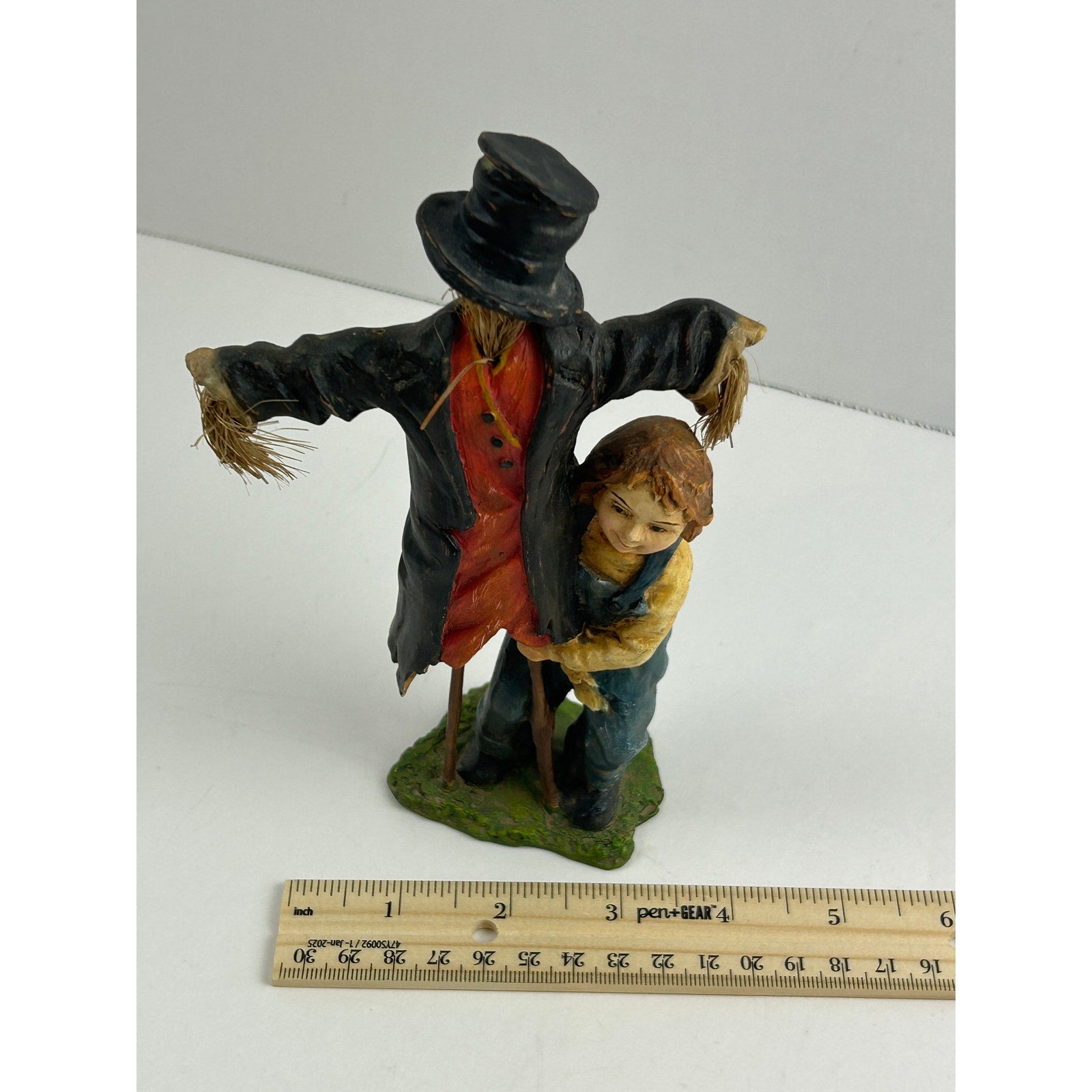 Bethany Lowe Halloween “Girl with Scarecrow” Resin Figure, Retired