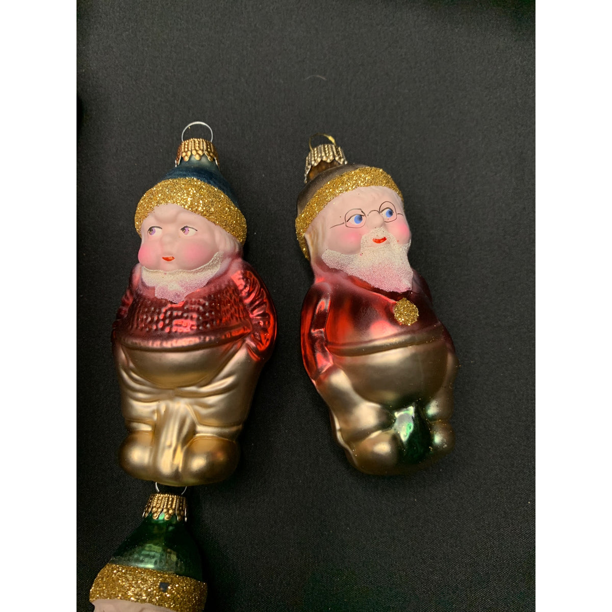 Vintage Lauscha Glas Snow White 7 Dwarfs Glass Ornaments Germany Set of 8