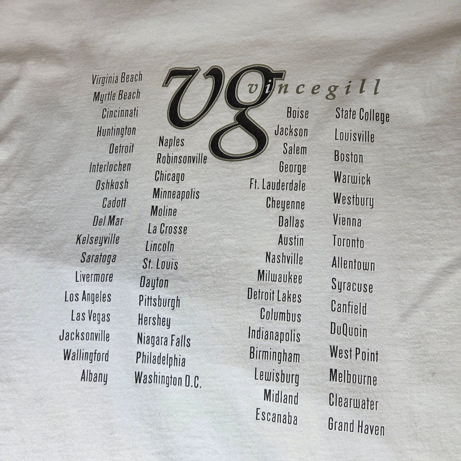 Vince Gill 1998 Tour T Shirt Vintage Country Music XL Fruit of the Loom