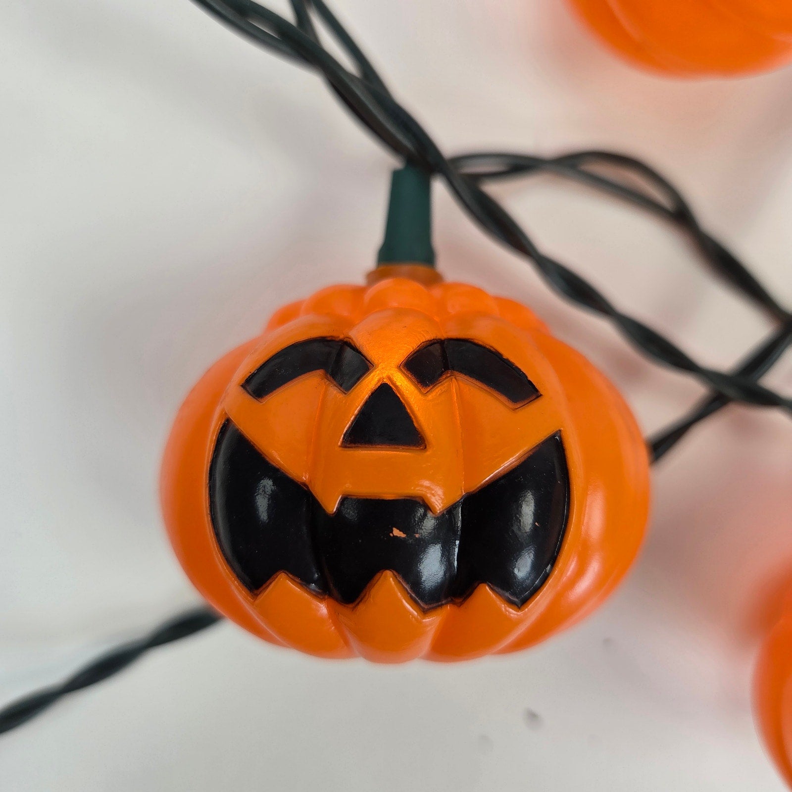 Vintage Halloween Jack O Lantern Pumpkin String Lights 10 Light Tested Working