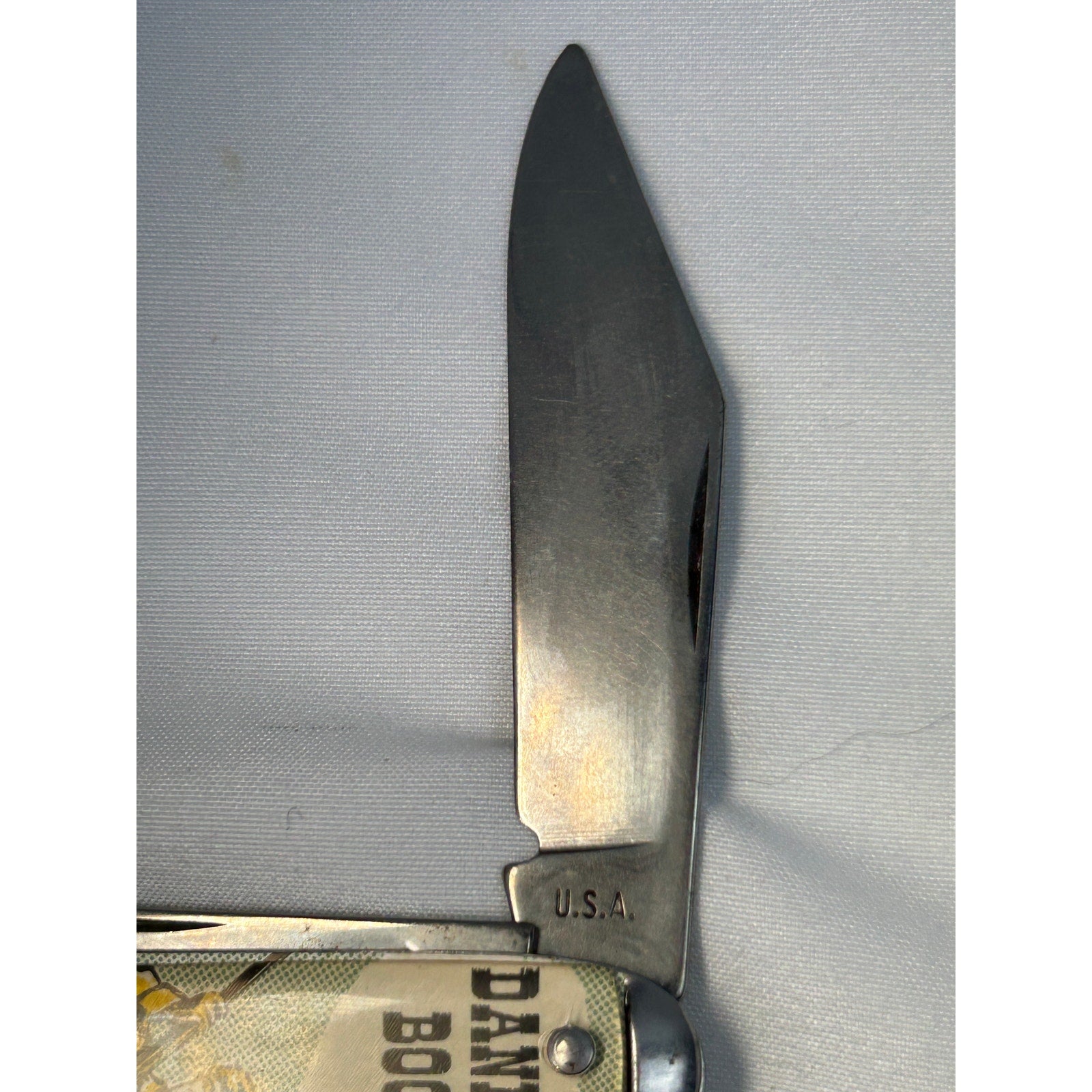 Daniel Boone Frontier Hero Vintage USA Advertising Pocket Knife 2 Blade