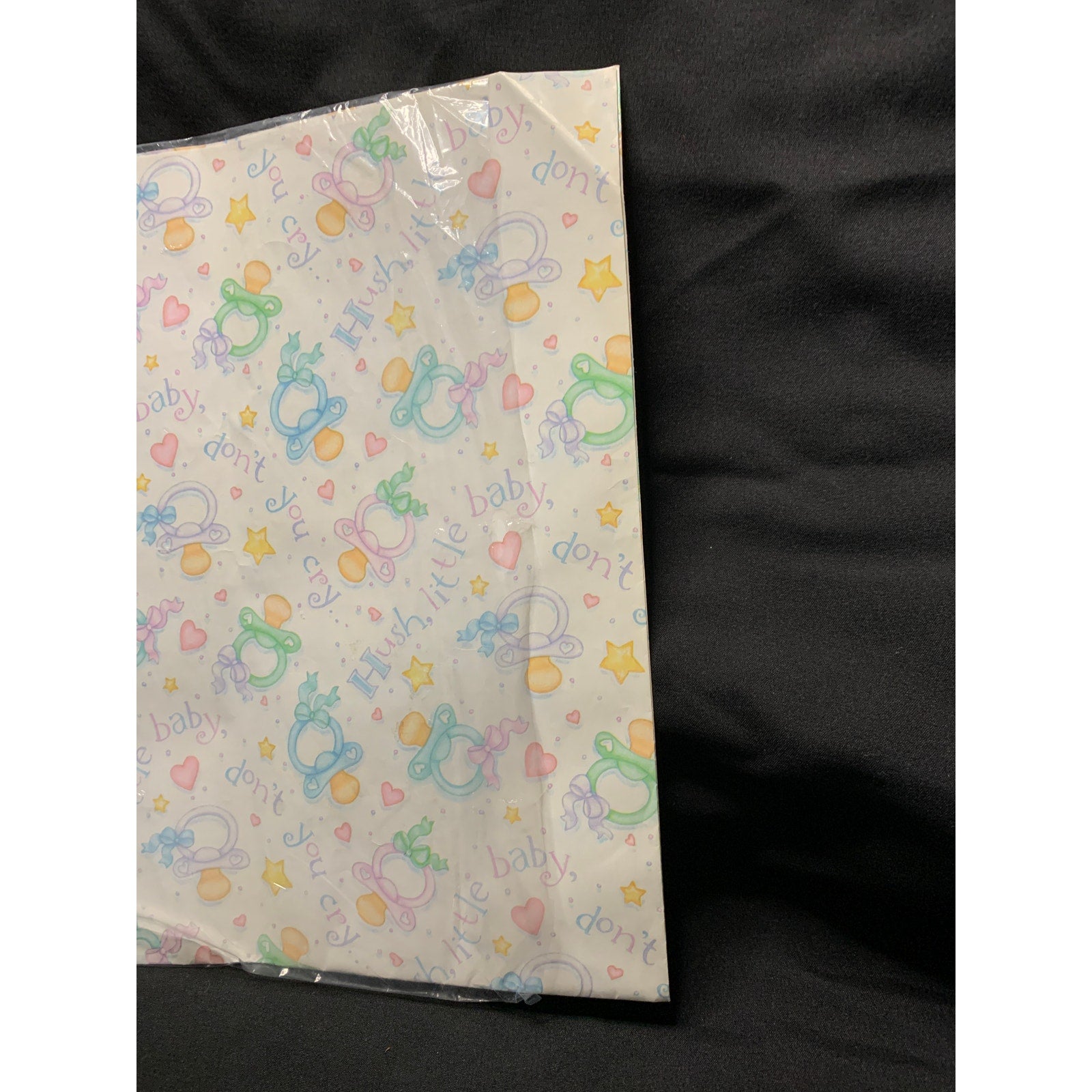 Vintage Baby Shower Gift Wrap Lot 3 Full Sheets Hallmark American Greetings