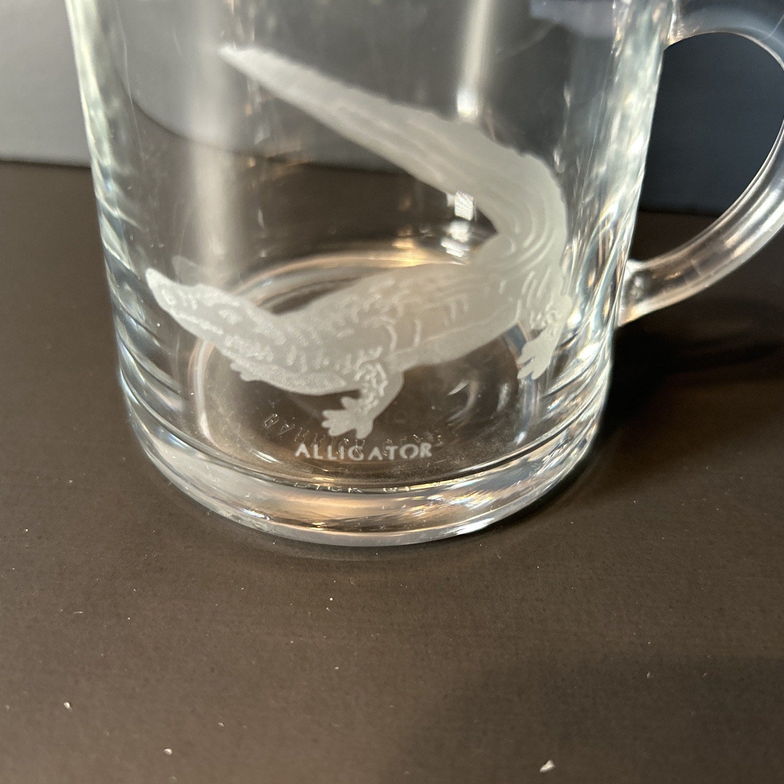 Luminarc France Endangered Species Etched Glass Espresso Mugs Set of 7 Vintage