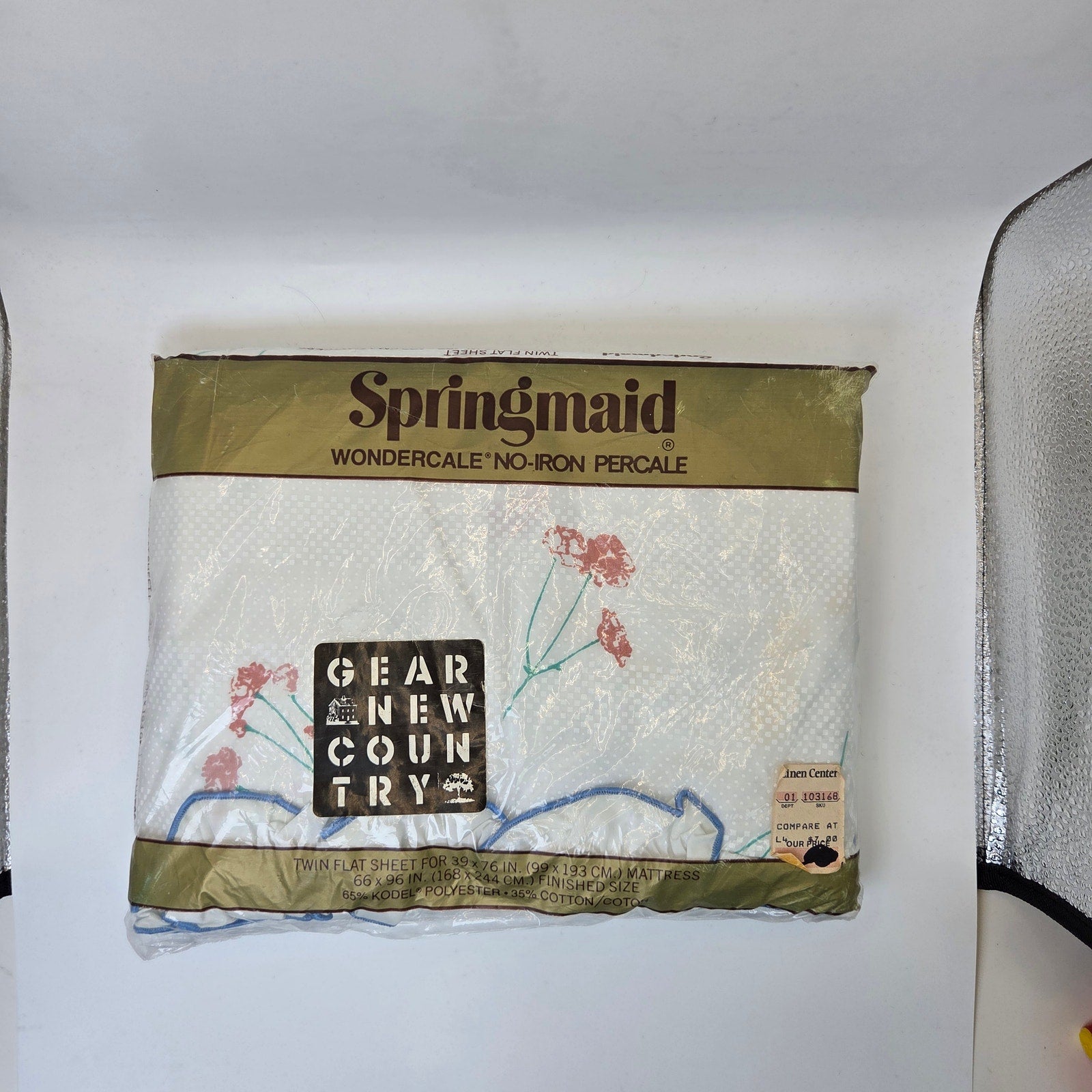 Springmaid Wondercale No-Iron Percale Twin Flat Sheet NOS Made USA